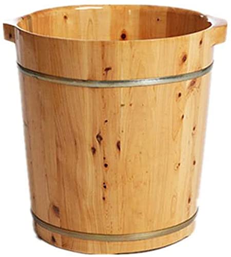 XXF-Shop Wooden Foot Soaking Tub – 40cm High Spa Massage Bath Basin for Pain Relief & Relaxation | Shiatsu Massage Foot Barrel, Wooden Bucket for Home Spa, Pedicure & Stress Relief