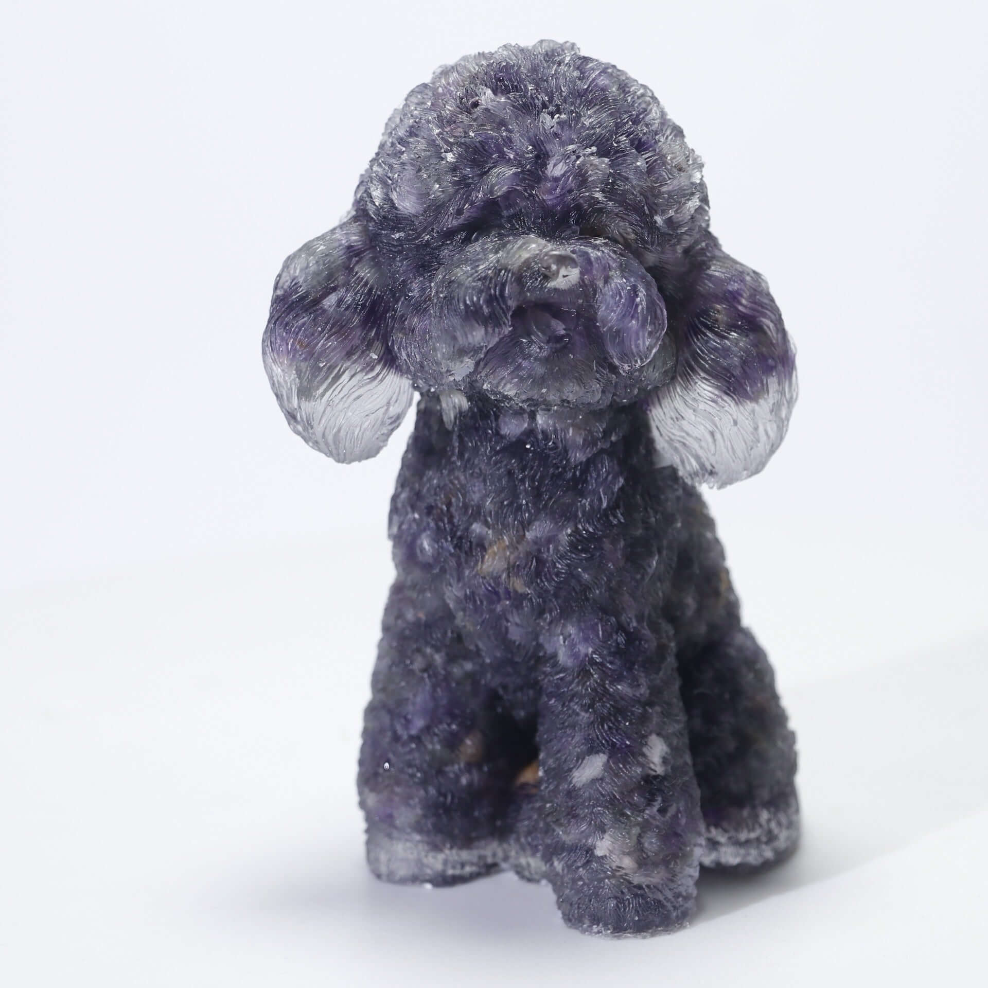 Handmade Epoxy Poodle Figurine - Cute Dog Resin Ornament for Home Decor, Gift & Collection (A2056) | Perfect for Living Room Display, Bookshelf Decor & Dog Lover Gifts
