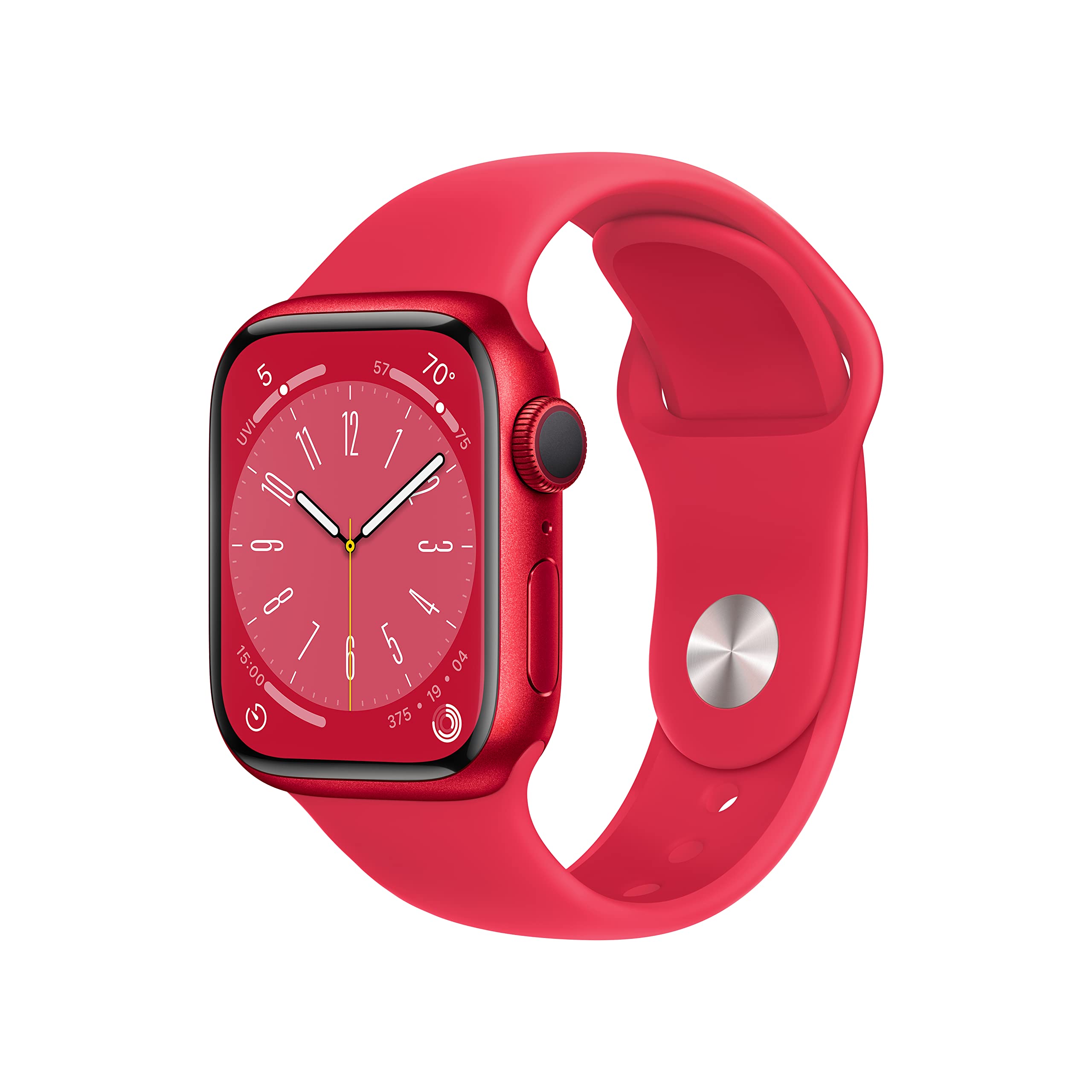 Apple Watch Series 8 GPS 41mm (Product)RED Aluminum Case with Red Sports Band - Renewed Premium Smartwatch for Fitness Tracking, Heart Rate Monitoring & iPhone Connectivity - Perfect for Workouts, Running & Daily Activity Tracking
