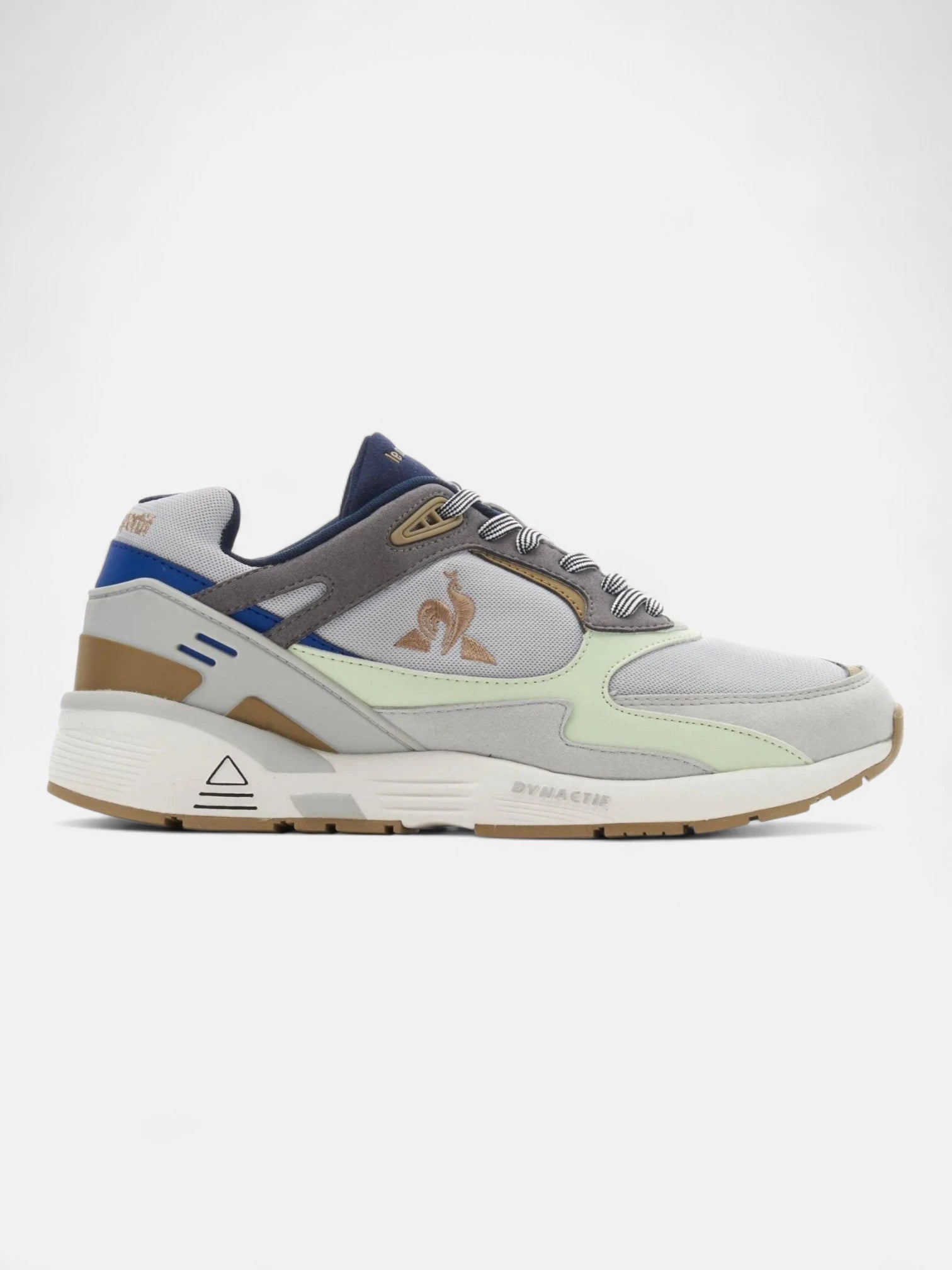 Le Coq Sportif LCS R1100 Street Sneakers - Grey & Aqua Green Men's Running Shoes for Casual Wear & Gym Workouts