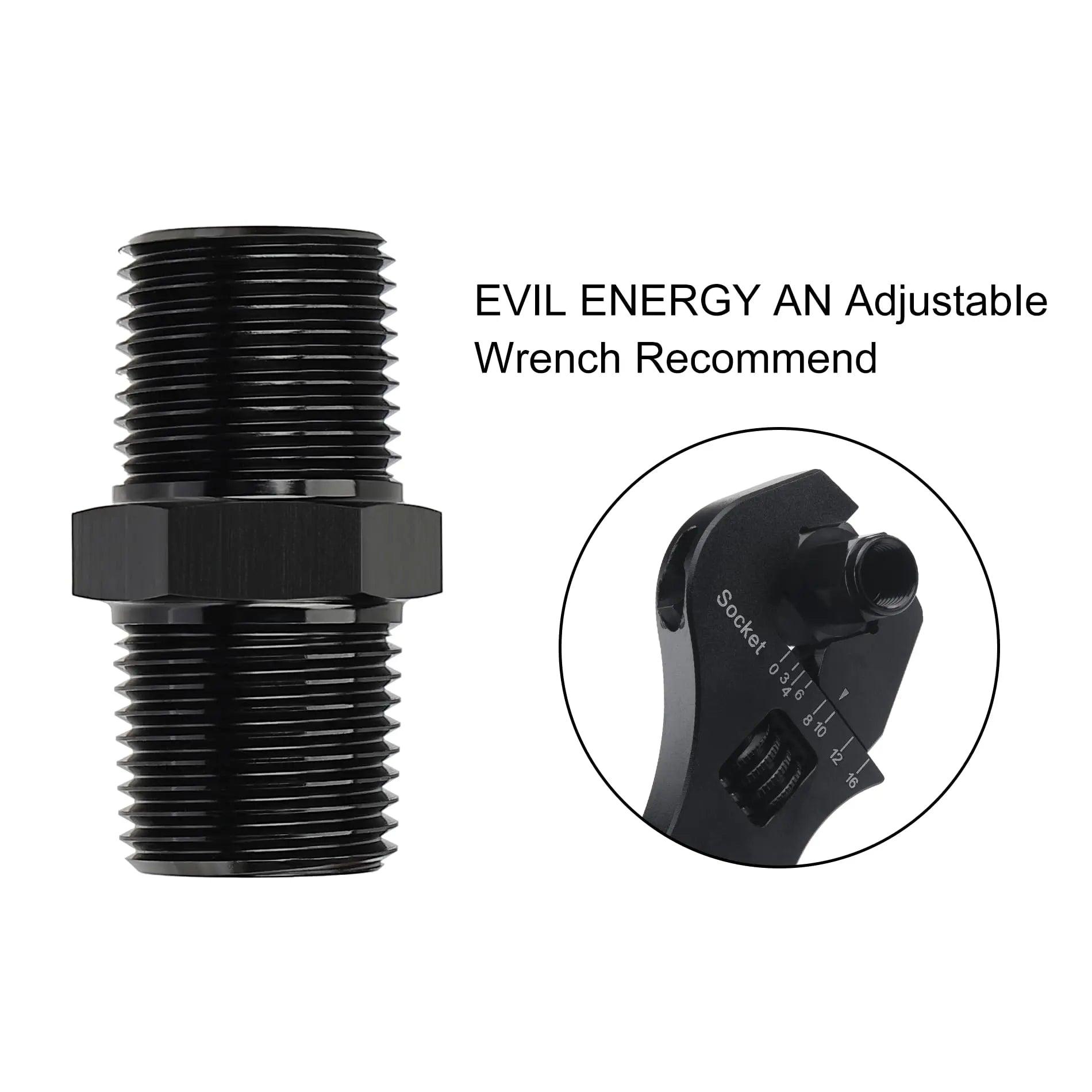 EVIL ENERGY NPT Male to NPT Male Threaded Coupling Equal Hose Fitting Adapter - Brass Pipe Connector for Hydraulic, Pneumatic & Plumbing Systems