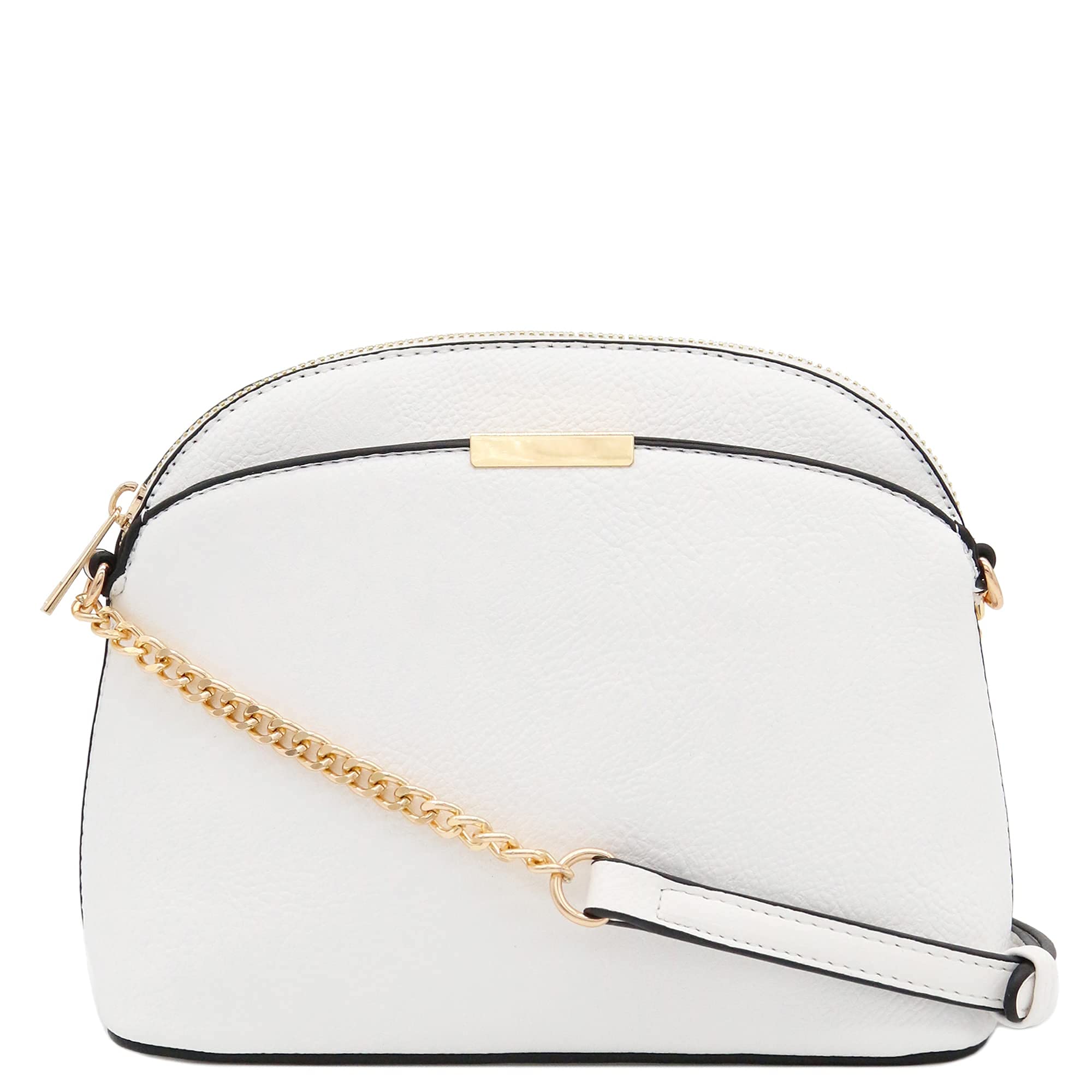 Stylish Faux Leather Small Dome Crossbody Bag with Adjustable Chain Strap - Perfect for Women's Daily Use, Shopping, Travel & Night Out