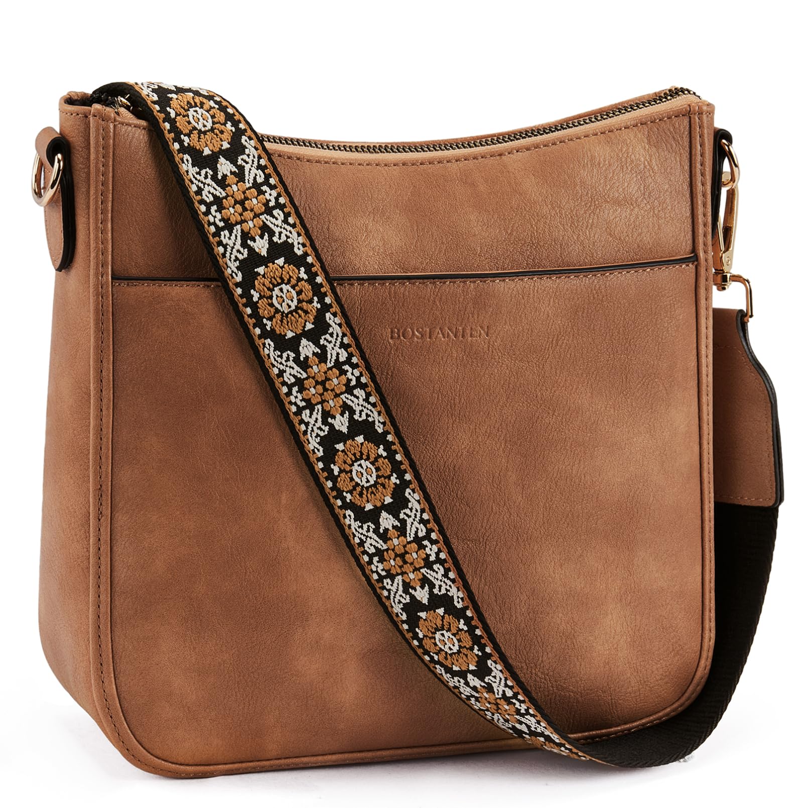 BOSTANTEN Vegan Leather Crossbody Bag for Women - Stylish Hobo Purse for Daily Use