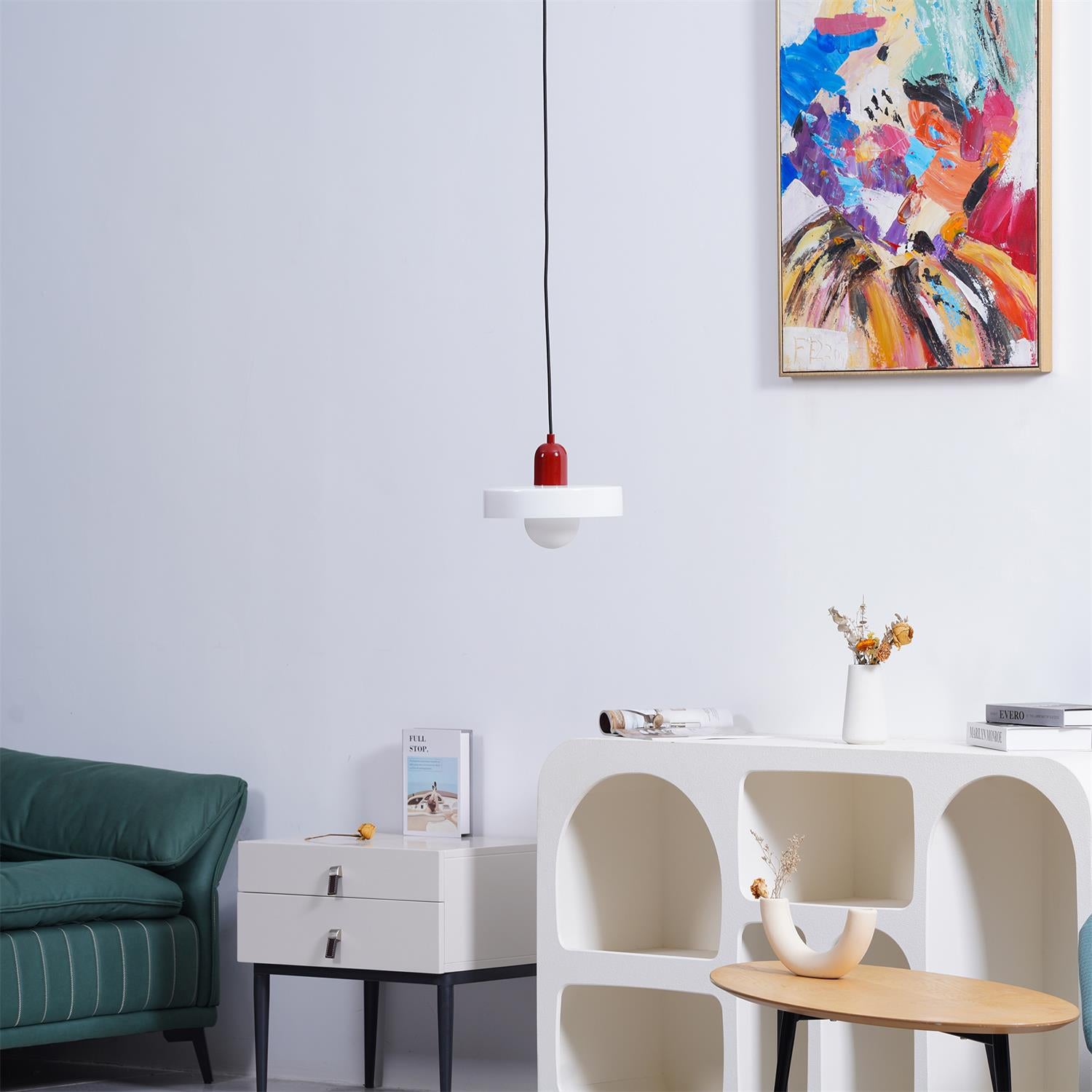 Modern Disc Orb Pendant Light Fixture - Sleek Minimalist Ceiling Lighting for Dining Room, Kitchen, Bedroom & Living Room Decor