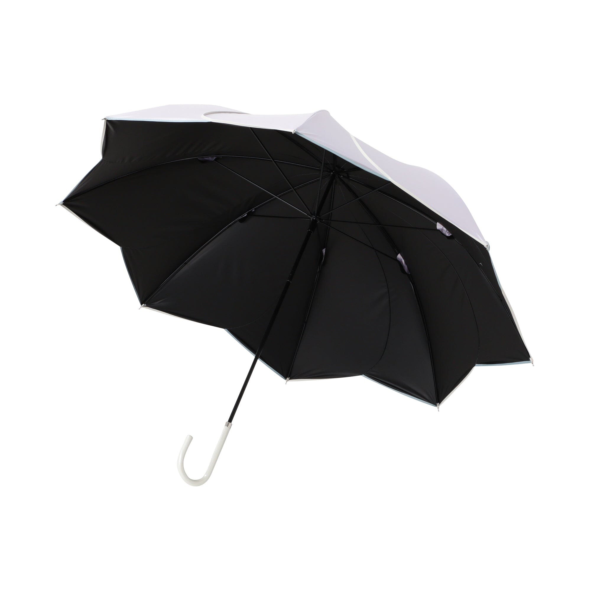 Bicolor Piping Long Umbrella 58cm Purple - UV Protection & Waterproof - Perfect for Sunny and Rainy Days - Ideal for Outdoor Activities, Commuting, and Travel
