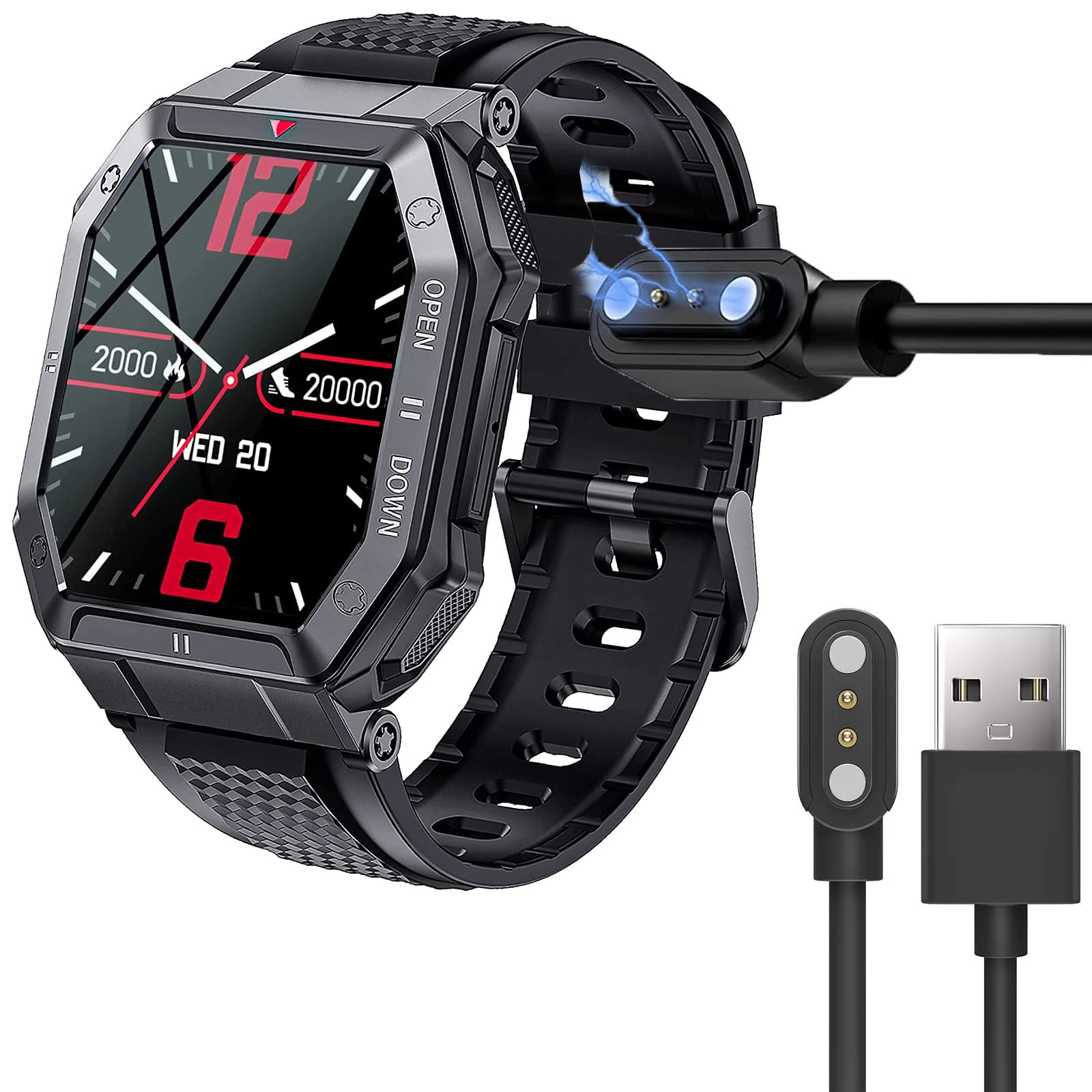EIGIIS K55 Military Smartwatch Charger - Magnetic USB Charging Cable Replacement for 1.85