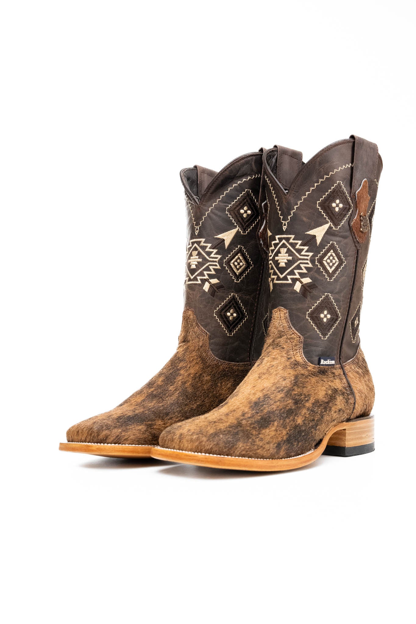 Authentic Men's Cowhide Square Toe Cowboy Boots - Size 9 - Western Style Riding Boots for Country Music Festivals & Rodeo Events