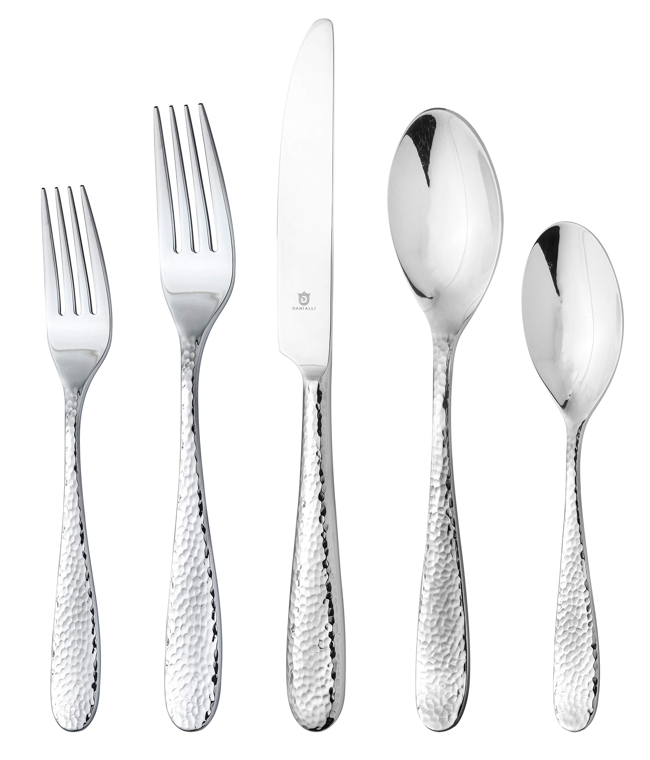 Premium Fidenza Hammered Silverware Set - 18/10 Stainless Steel Flatware Set for 6 - Elegant Dinnerware Cutlery Set with Knives, Forks & Spoons (30-Piece) - Perfect for Wedding Gifts, Fine Dining & Holiday Entertaining