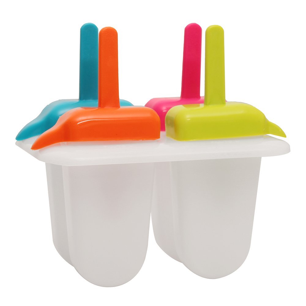 Time for Treats Frost Bites 4-Mold Ice Pop Maker - Small, Multicolored for Homemade Popsicles, Summer Treats & Kids Snacks