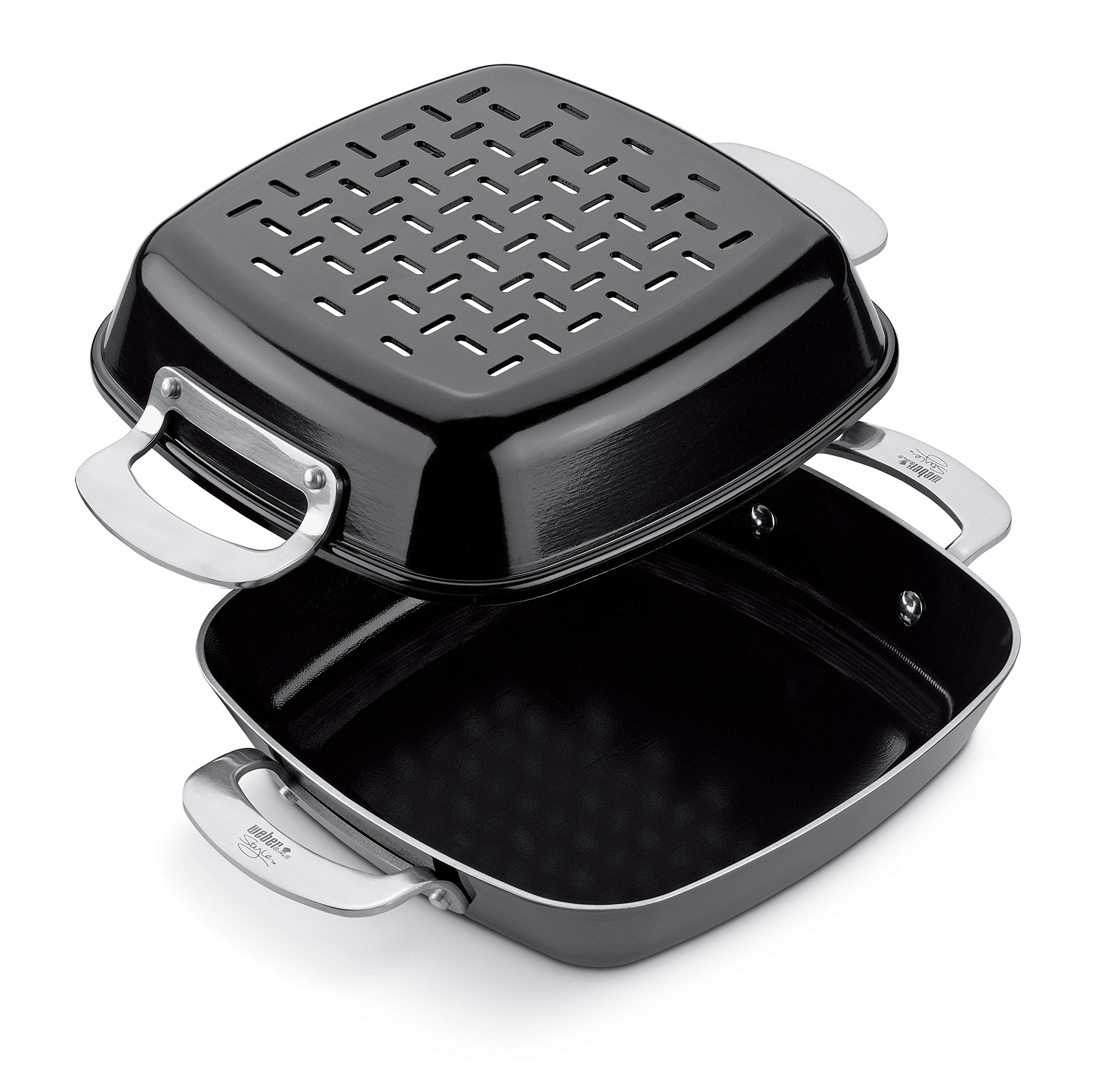 Weber 6732 Style Ceramic-Coated Nonstick Cookware Set - 10-Piece Pots and Pans for Healthy Cooking | Perfect for Frying, Sautéing & Baking | Oven & Dishwasher Safe