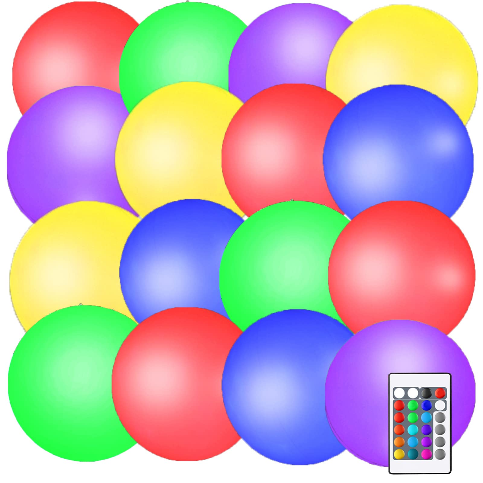 Jerify 24'' Inflatable LED Pool Light Ball with Remote Control - 16 Color Changing Lights & 4 Modes, Floating Pool Toy for Night Swimming, Beach Parties, Backyard Pools, and Garden Decor
