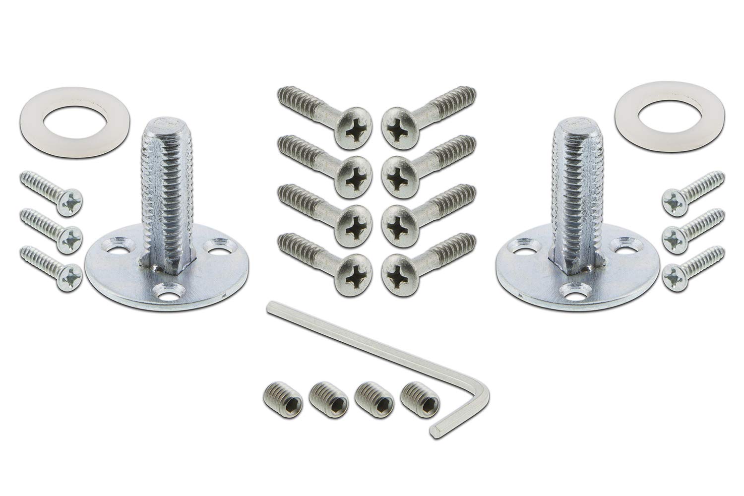 Vintage Mission Style Oval Clear Crystal Glass Knob with Keyhole - Double Dummy Cabinet Hardware in Satin Nickel Finish - Perfect for Kitchen Cabinets, Bathroom Vanities & Furniture Restoration