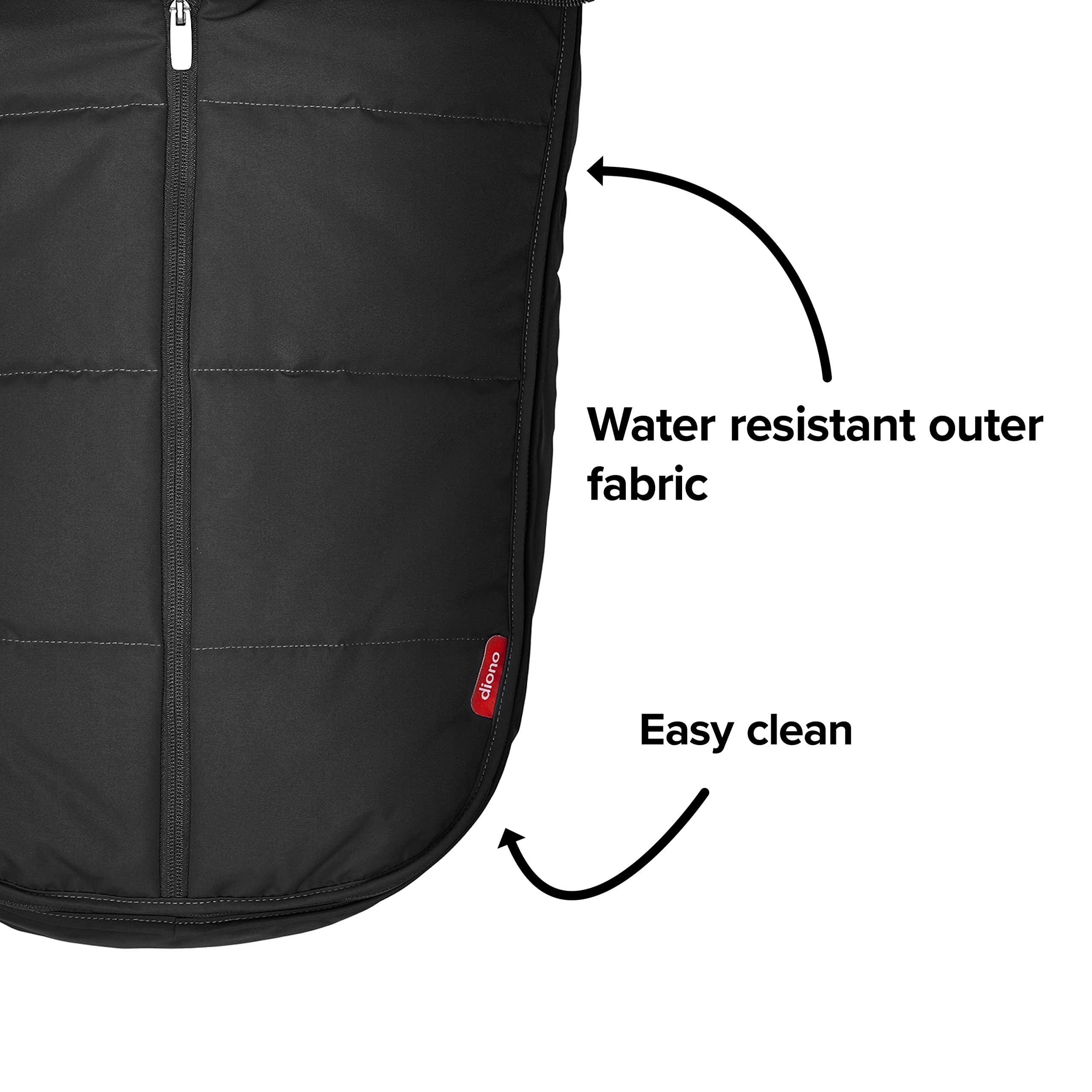 Diono All Weather Stroller Footmuff - Universal Fit for Baby to Toddler with Super Soft Padding, Weatherproof & Water Resistant Lining (Black Midnight) - Perfect for Winter Strolls, Outdoor Adventures & Cold Weather Protection