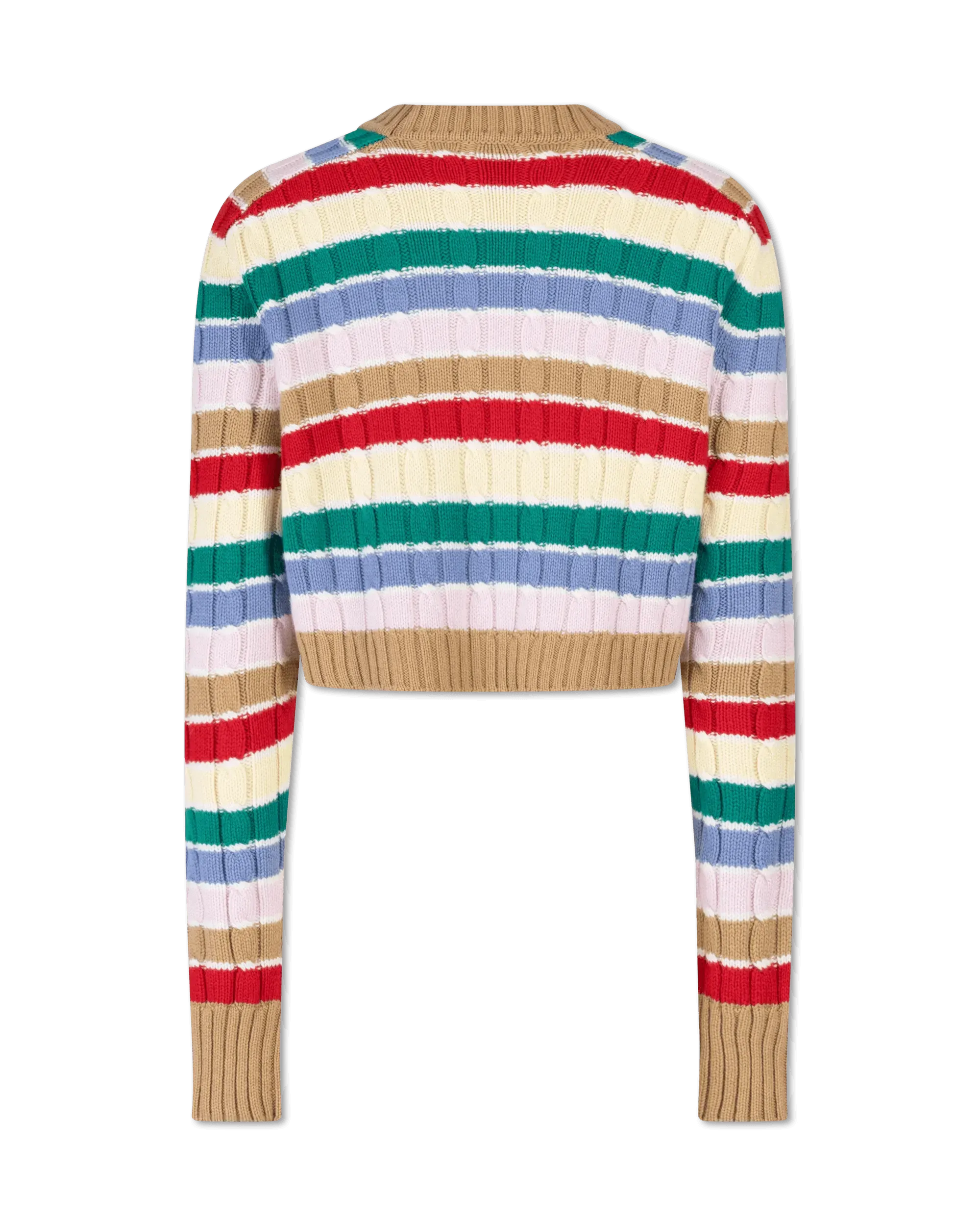 Soft Cashmere Striped F5 Crop Top Sweater for Women - Trendy Winter Knitwear for Casual Outings & Date Nights