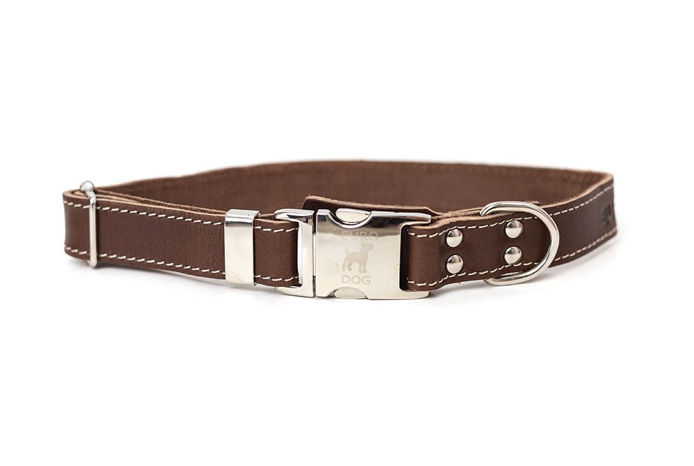 Premium Quick Release Leather Dog Collar - Adjustable & Comfortable for Small Medium Large Dogs - Perfect for Training, Walks & Outdoor Adventures