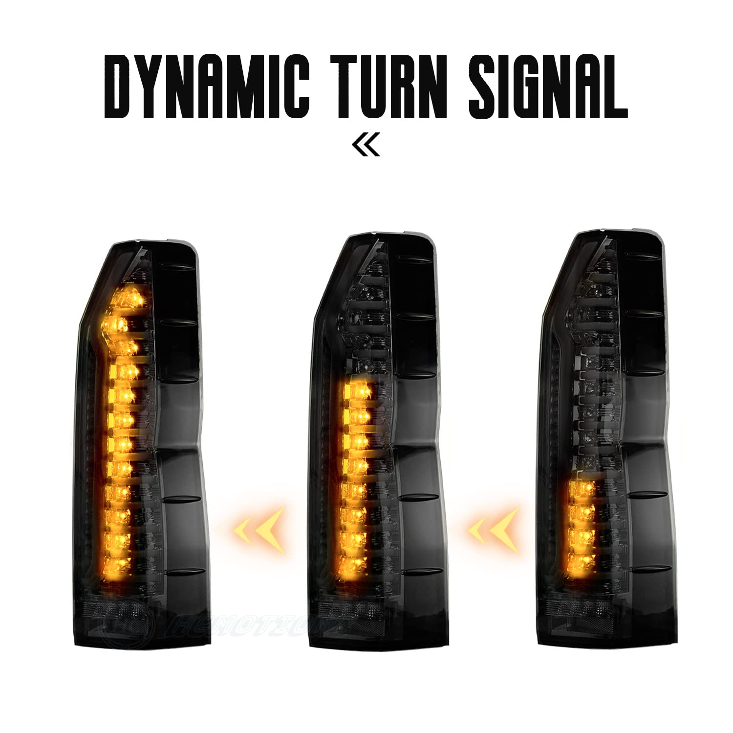 HCmotion LED Tail Lights for Toyota Hiace 6th Gen H300 2019-2023 - Smoked Rear Lamps with Dynamic DRL, Startup Animation & Sequential Turn Signals - Perfect for Night Driving and Enhanced Vehicle Style