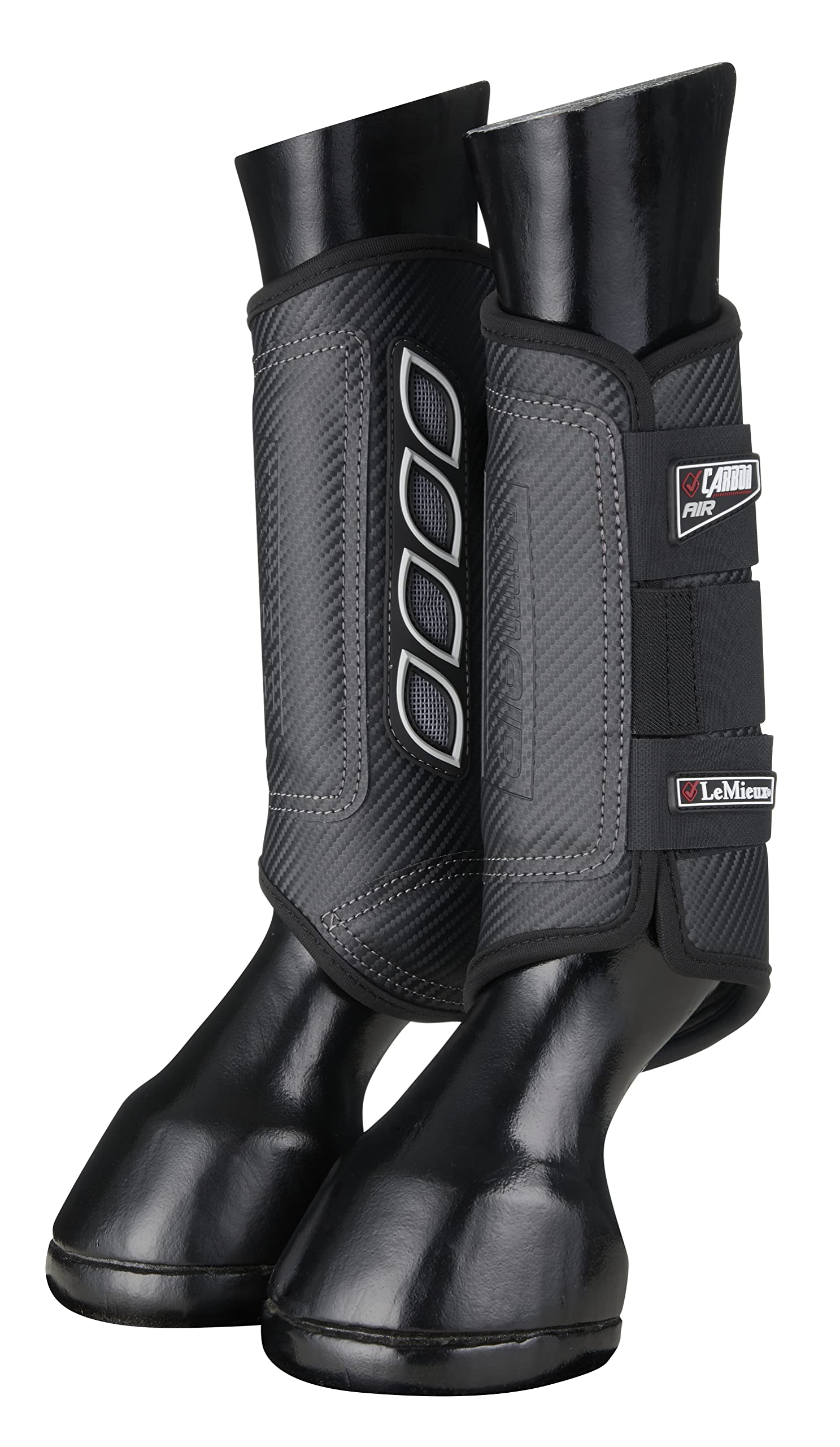 LeMieux Carbon Air XC Cross Country Hind Horse Boots - Breathable & Protective Equine Training Gear for Jumping & Dressage - Black/Medium Size for Comfort & Performance