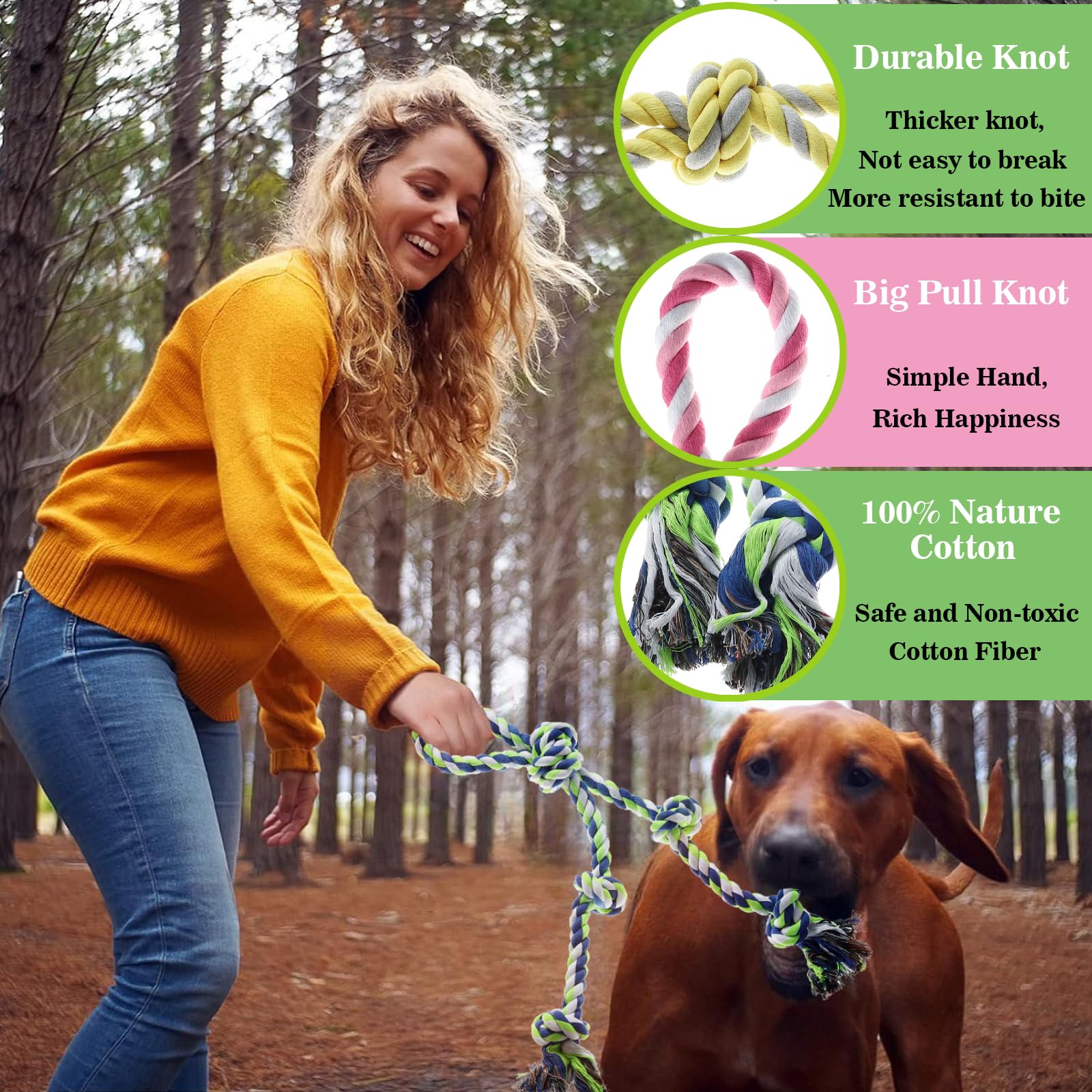 **Durable Heavy Duty Rope Toy for Large & Medium Dogs – Indestructible Chew Toy for Aggressive Chewers, Tug of War & Teeth Cleaning – Perfect for Playtime & Training (Cotton Rope, Tough & Safe)**    *(Use Case: Great for interactive play, dental health, and satisfying your dog's natural chewing instincts!)*