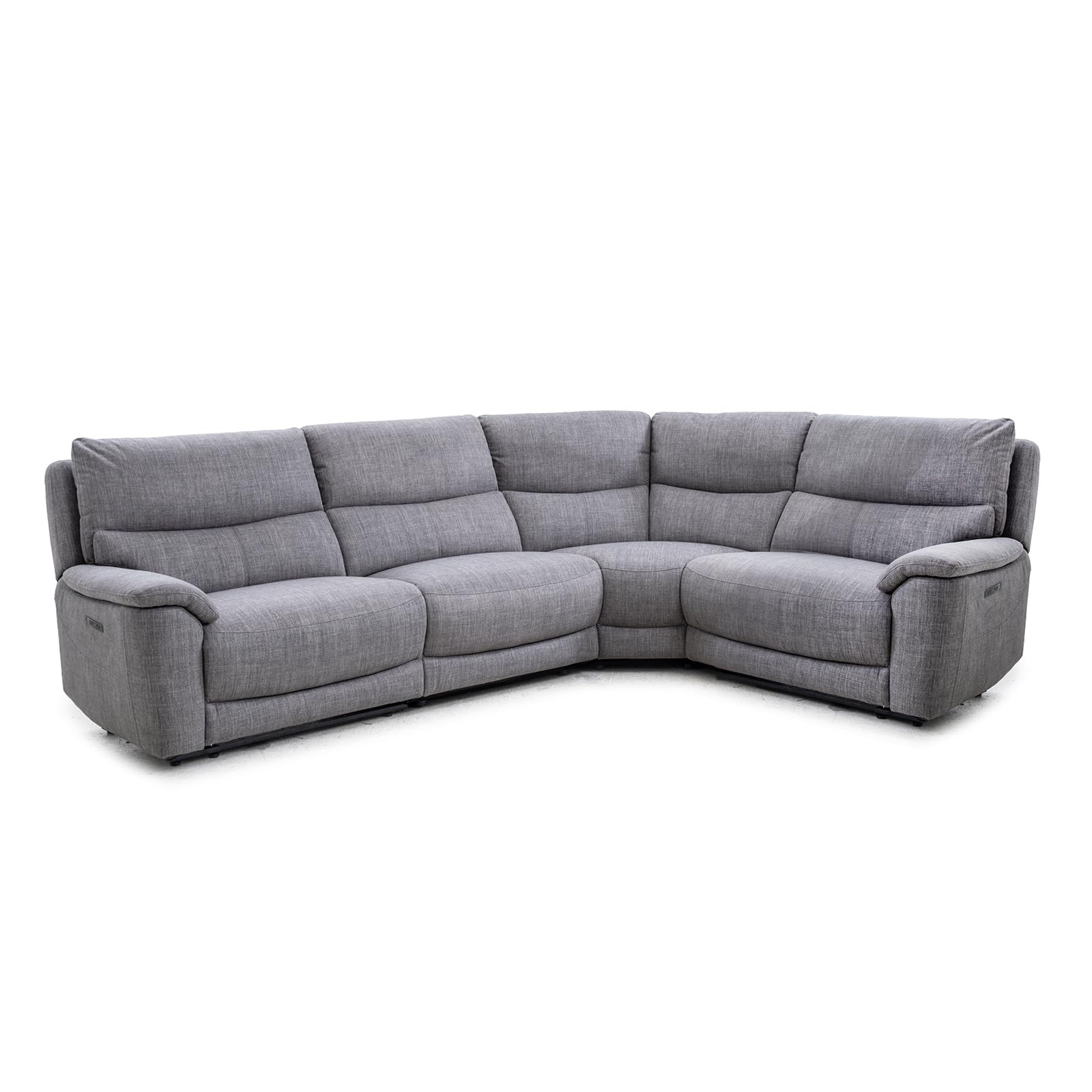 5-Seater Reclining Sectional Sofa Set with USB Charger - Modern Fabric Corner Sofa for Living Room, Home Theater & Family Gatherings | 1C2 Set