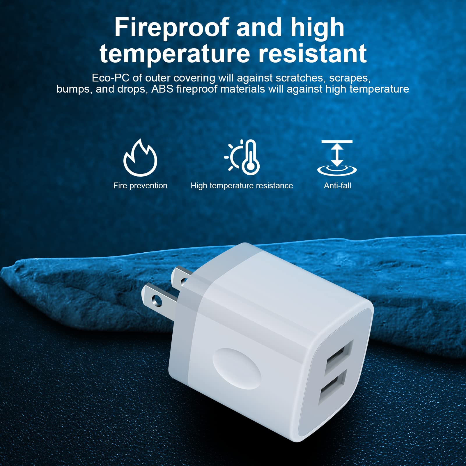 Sicodo 3-Pack USB Wall Charger with Dual Ports - Fast Charging Cube Power Adapter Block for iPhone 16/15/14/13/12/11/SE, Samsung Galaxy S24/S23/S22/S21, Google Pixel, Moto - Perfect for Home, Office & Travel Charging Needs