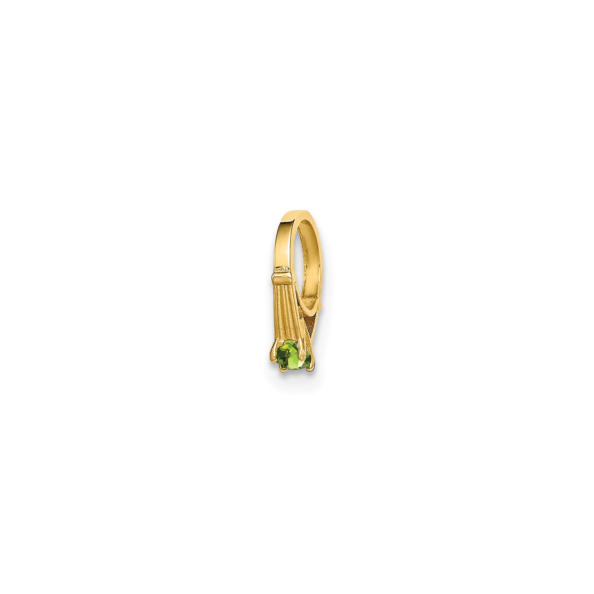 14K Yellow Gold Ring with Green Glass Stone Charm for Elegant Occasions