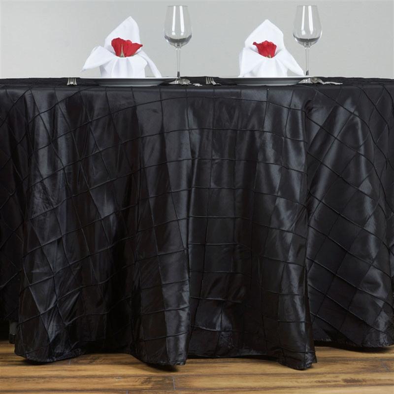 120 Pintuck Round Tablecloth - Elegant Wedding & Party Table Linens for Banquet, Reception, and Special Events