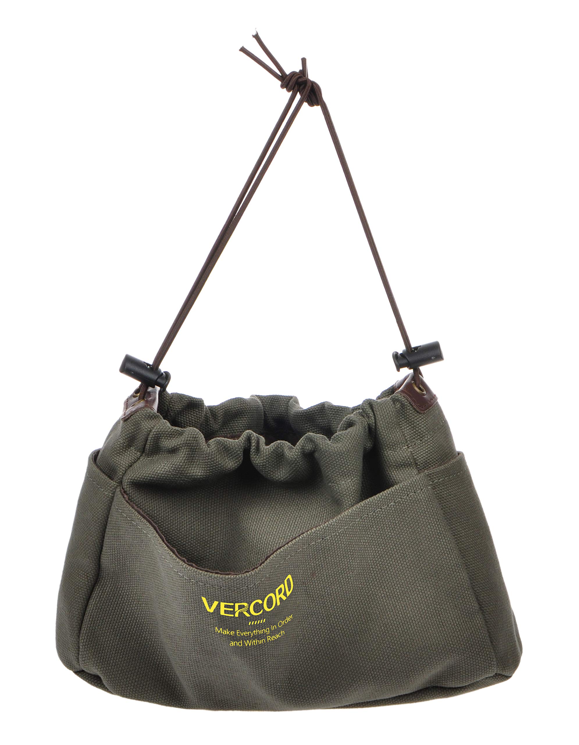 Vercord Canvas Handbag Organizers - Sturdy Purse Insert Organizer with 10 Pockets (Army Green, Small) | Perfect for Travel, Work & Daily Use to Keep Essentials Organized