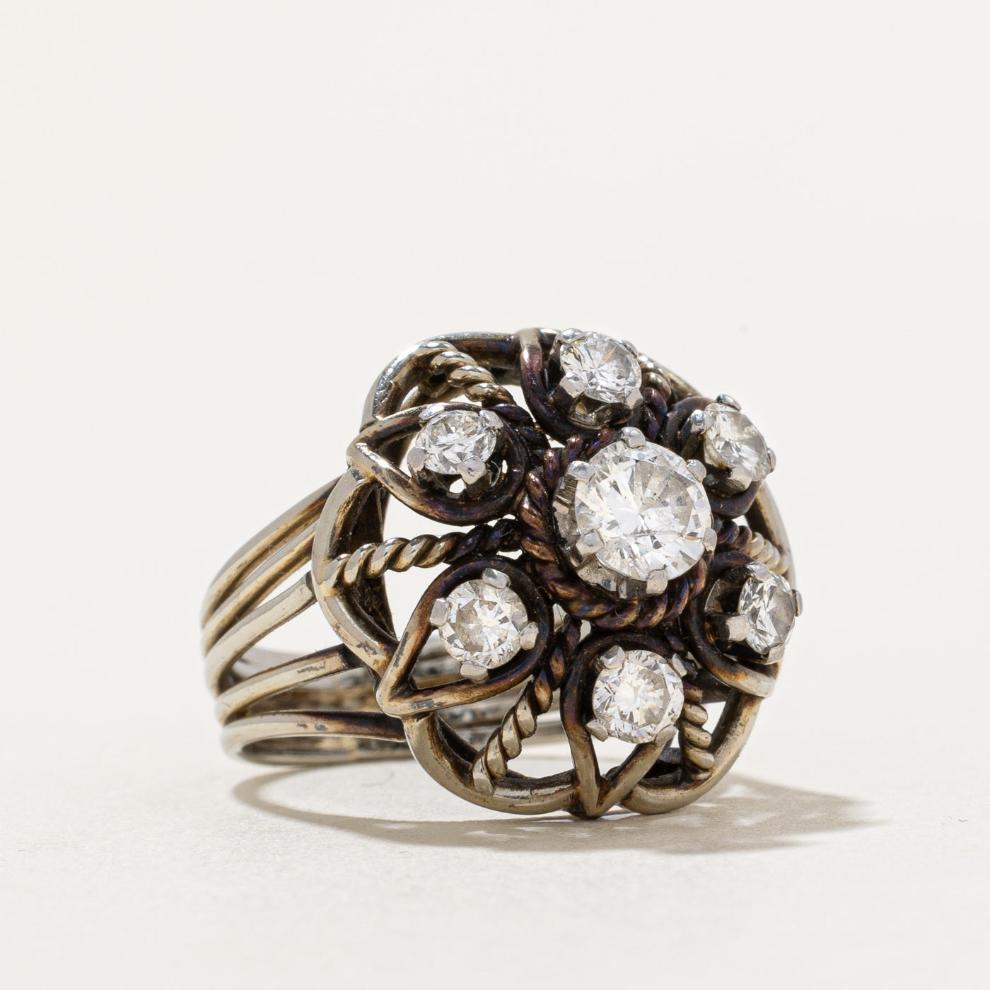 0.93ctw Diamond Cocktail Ring for Women - Size 5 | Elegant Statement Jewelry for Parties, Weddings & Special Occasions