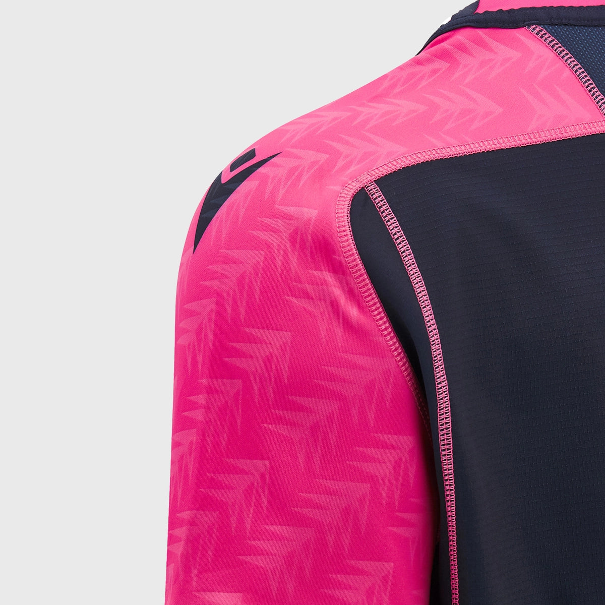 Cardiff Rugby Training Shirt for Men - Breathable Macron Jersey in Navy/Pink - Perfect for Rugby Practice, Gym Workouts & Casual Wear