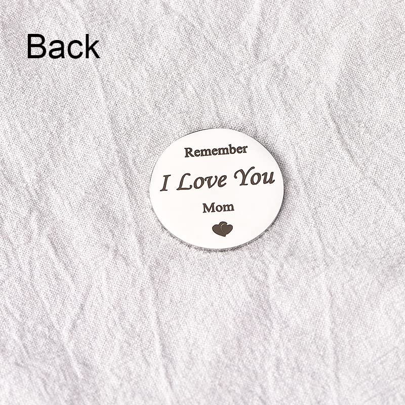 Pocket Hug Token Keychain - Double Sided Keepsake Gift for Mom, Women - Mother's Day, Birthday, Long Distance Relationship Gift from Daughter or Son - PU Leather Keychain for Comfort & Connection (Perfect for Travel, Work, or Daily Reminder of Love)