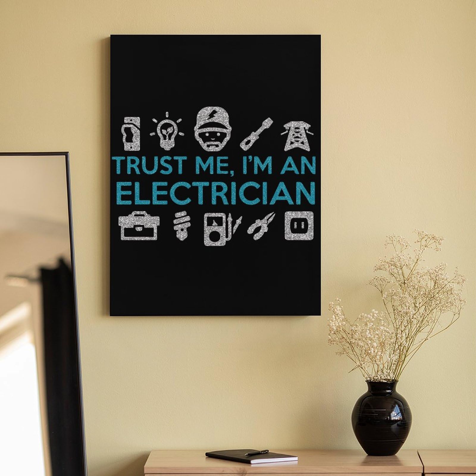 Trust Me I'm an Electrician Paint by Numbers Kit for Adults - Personalized Digital Oil Painting Set with Frame | Creative Gift for DIY Home Decor & Stress Relief