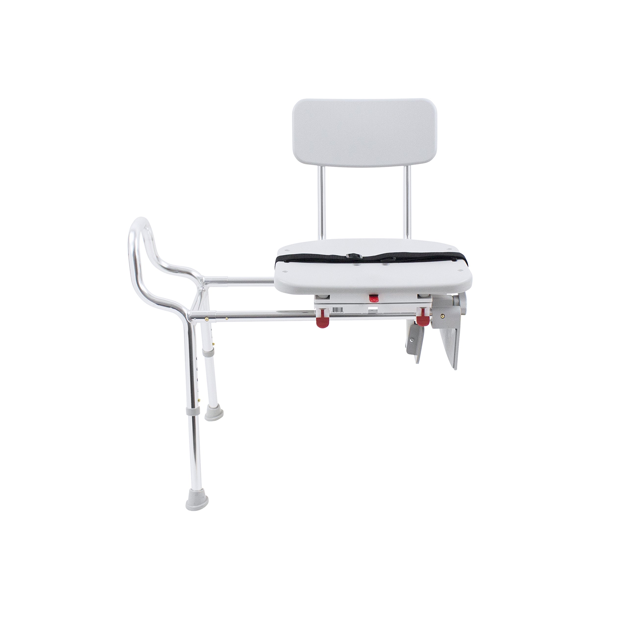 Eagle Health Supplies Tub-Mount Swivel Sliding Shower Transfer Bench with 360 Degree Rotation, Grab Bar & Rust-Resistant Design - Easy No-Tool Assembly for Elderly & Disabled Bathroom Safety