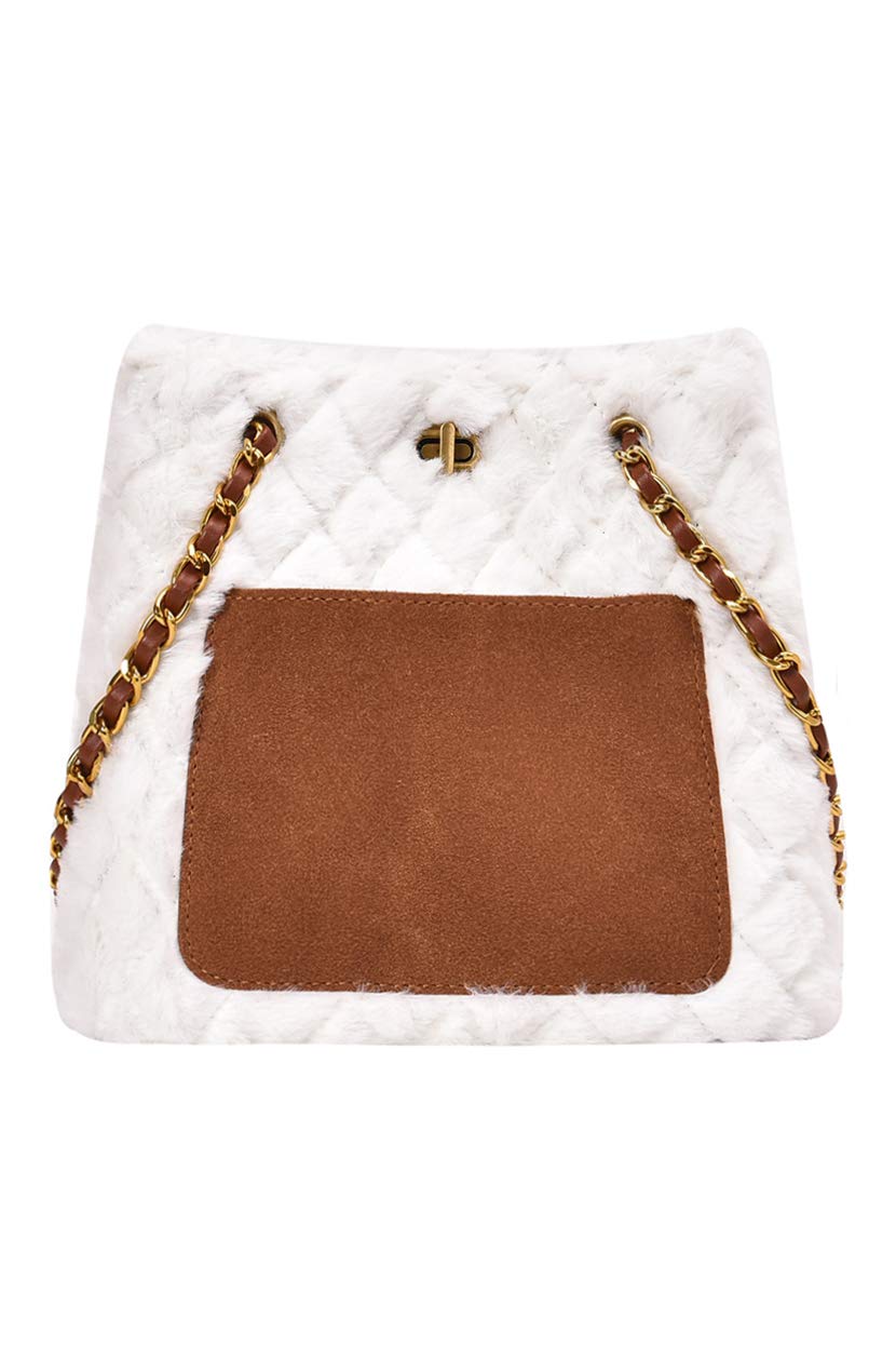Ulisty Women's Winter Faux Fur Shoulder Bag - Plush Fluffy Crossbody Bucket Handbag for Casual Outings & Holiday Parties | Fashionable & Cozy Accessory