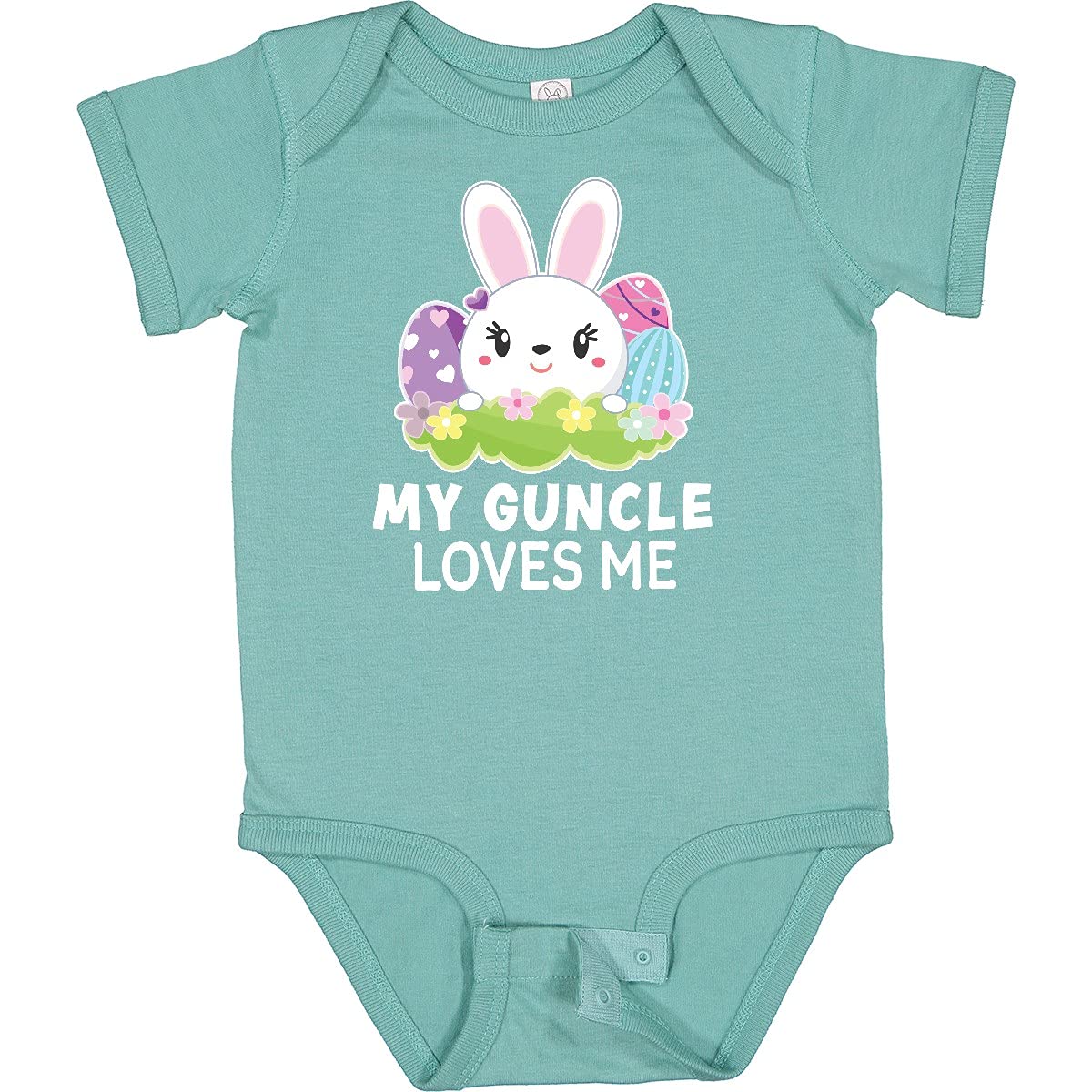 Inktastic My Guncle Loves Me Bunny & Easter Eggs Baby Bodysuit - Perfect for Easter Celebrations & Family Gatherings