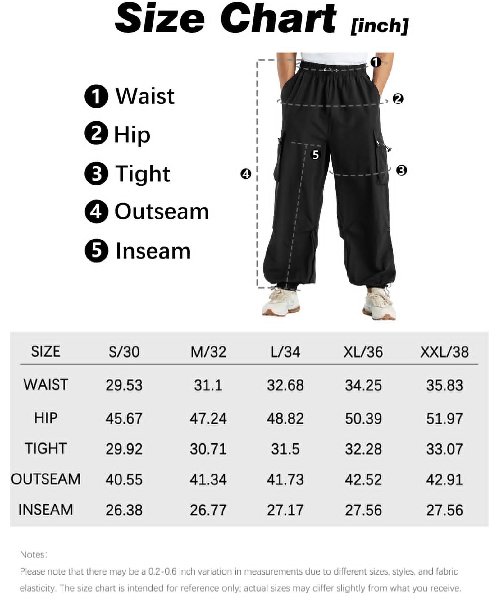 **Susclude Men's Parachute Cargo Pants - Loose Fit Baggy Sweatpants with Pockets, Drawstring Waist for Casual & Outdoor Wear | Perfect for Streetwear, Hiking, and Travel**