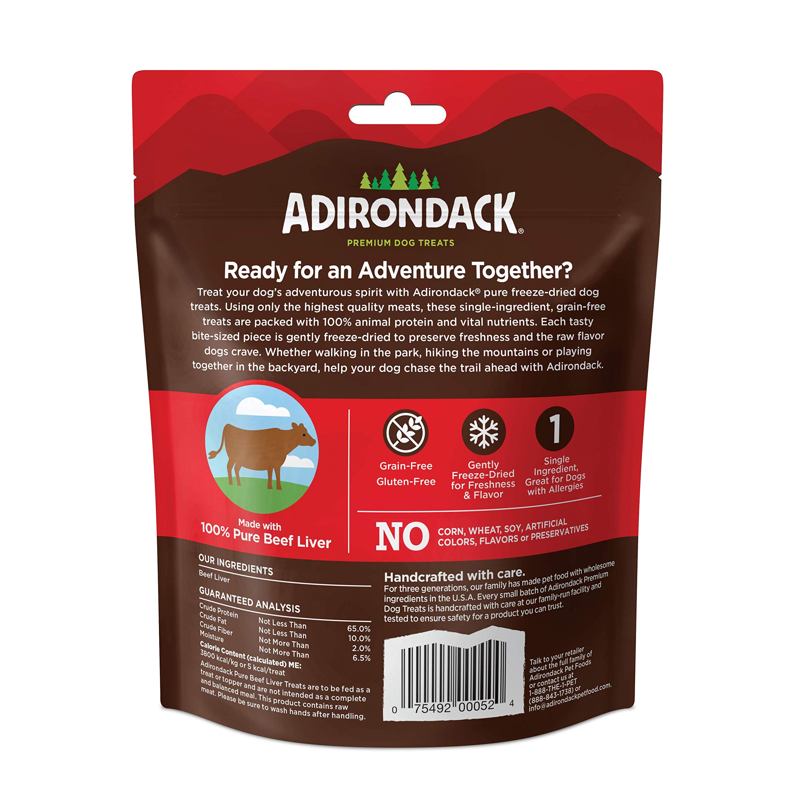 Premium Adirondack Grain-Free Dog Treats - Single Ingredient, Made in USA - Healthy Natural Snacks for Training, Rewards & Digestive Health