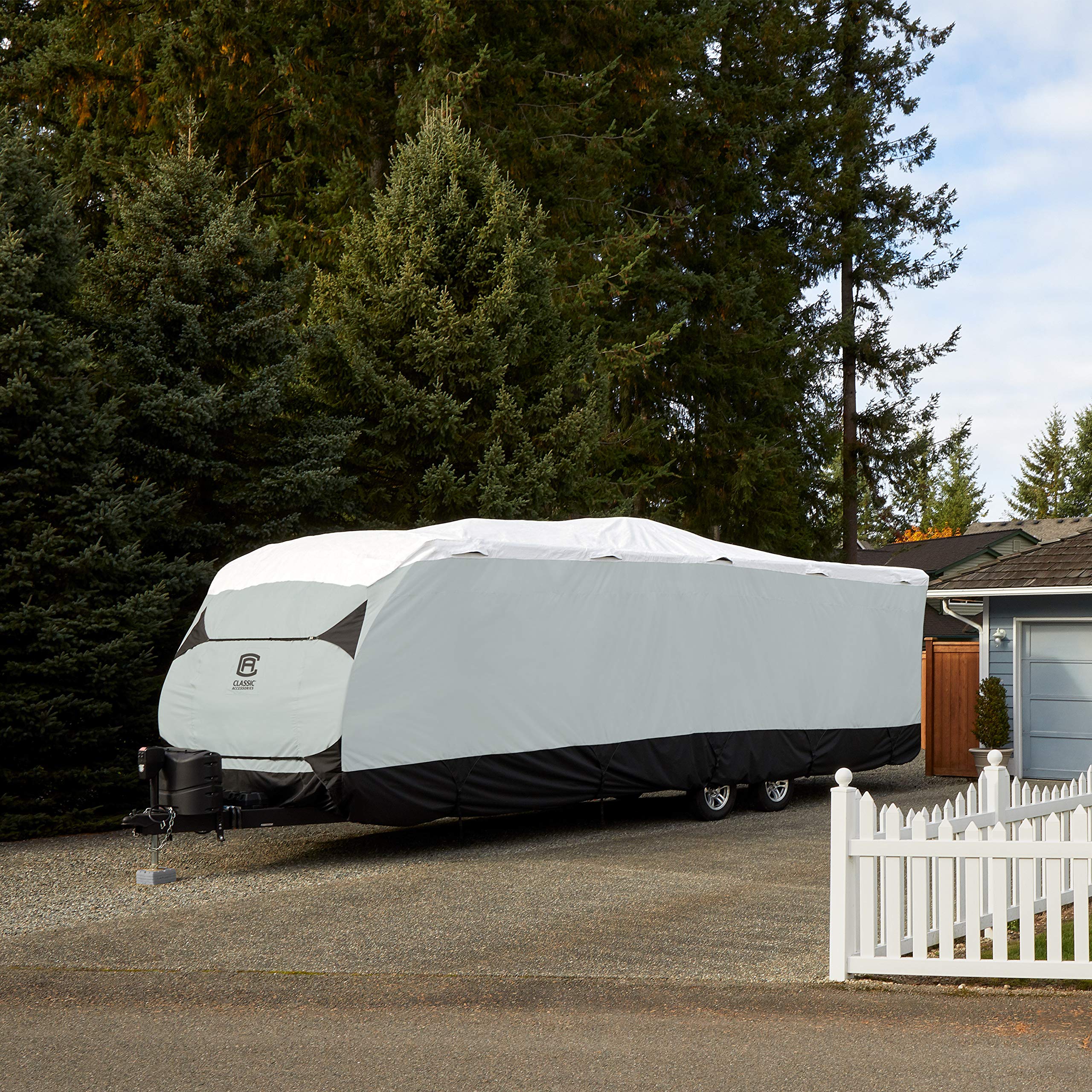 Classic SkyShield RV Cover 650-700cm - Black/Grey/White for Caravan Protection