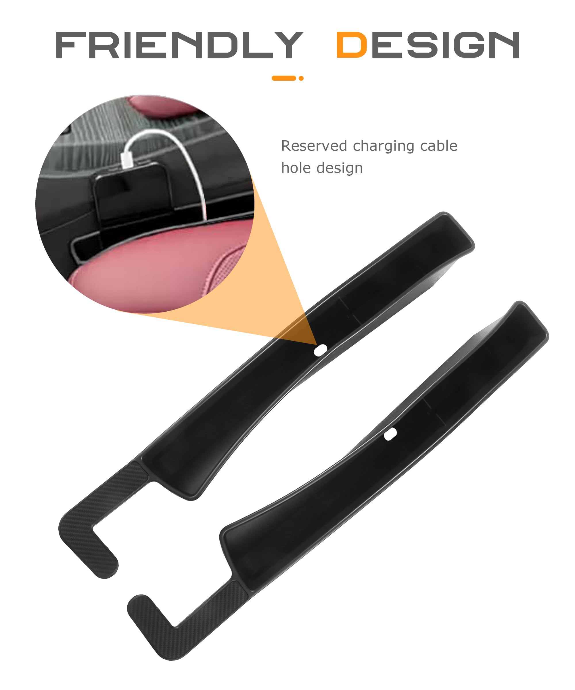 2PCS Car Seat Gap Filler Organizer - Premium Interior Car Accessories for Holding Phone, Wallet & Small Items - Universal Fit for Trucks, Cars & SUVs - Prevent Drops & Keep Your Vehicle Neat