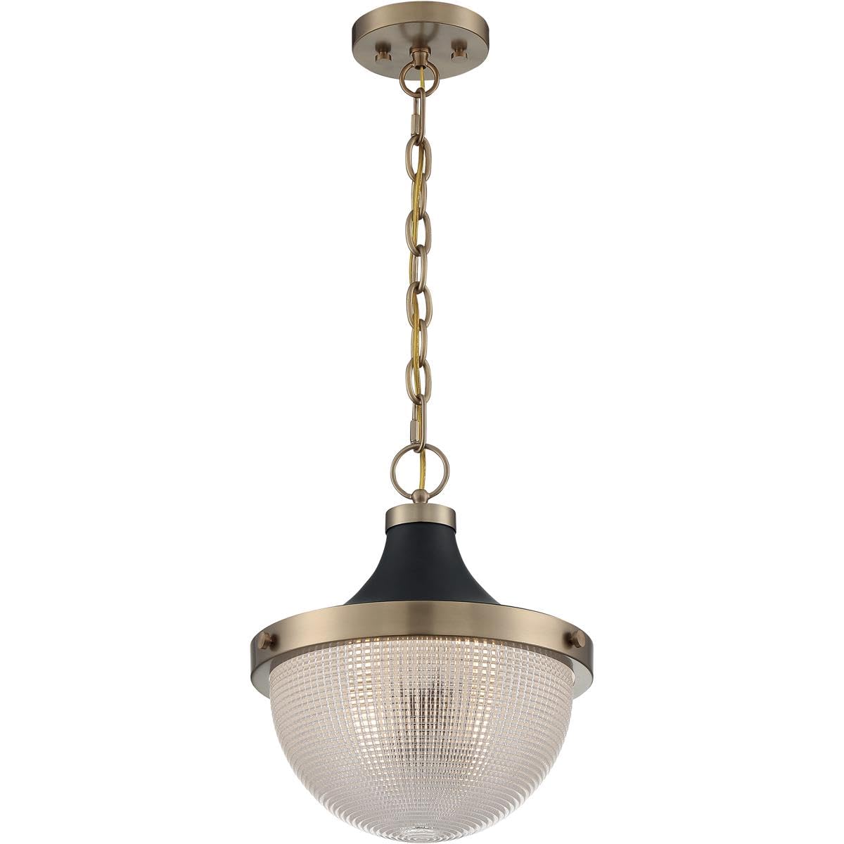 Nuvo Lighting 45923672729 Modern One Light Pendant Fixture in Burnished Brass & Black - Perfect for Kitchen Island, Dining Room, or Entryway Lighting