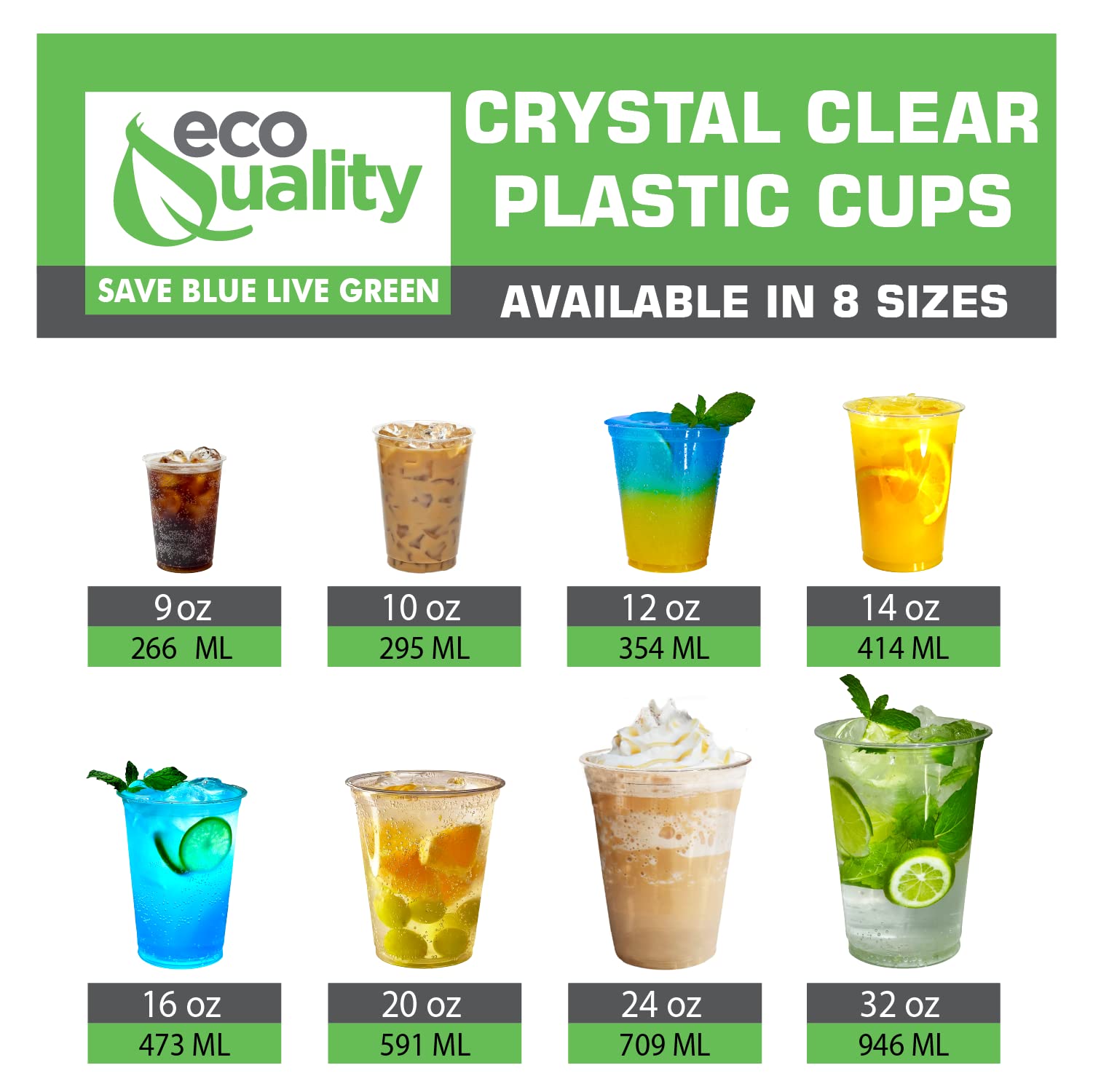 150 Count 10 oz Clear Plastic Disposable Pet Cups - Crystal Clear PET Cold Drink Cups for Smoothies, Iced Coffee, Juice, Soda & Cocktails | Perfect for Coffee Shops, Parties, Restaurants & Takeout Beverages