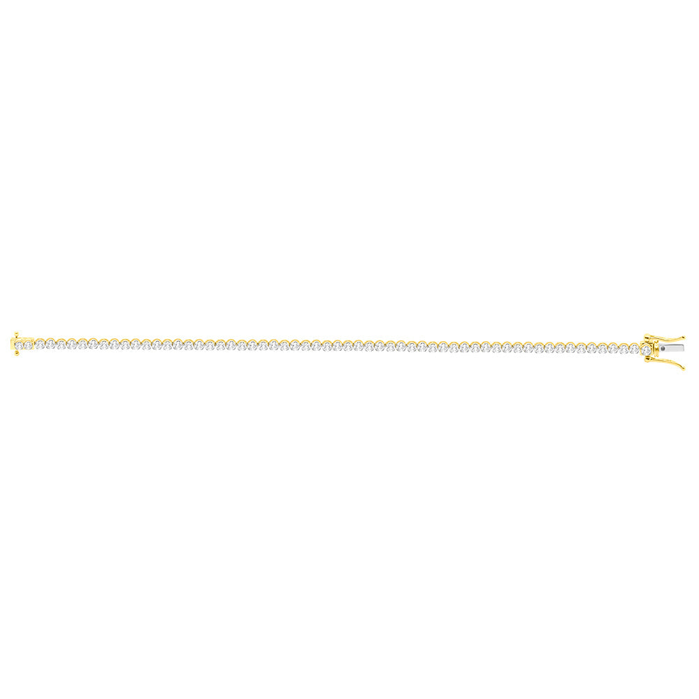 2 Carat Diamond Tennis Bracelet 17cm in 10K Yellow Gold - Elegant Jewelry for Women, Perfect for Weddings, Parties & Special Occasions