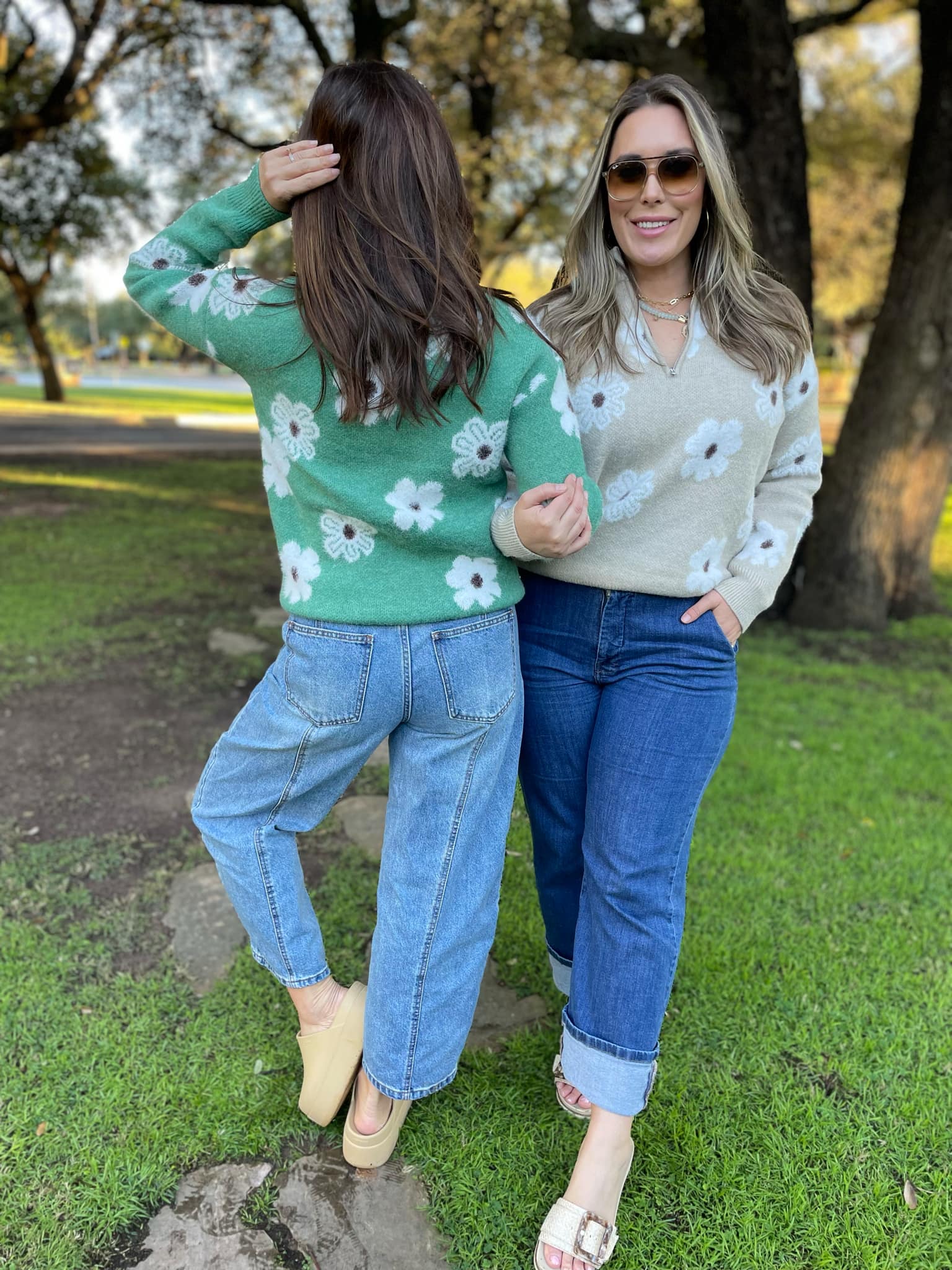 PREORDER: Stylish Flower Powered Half Zip Sweater for Women - 4 Trendy Colors | Perfect for Casual Outfits, Spring Layering & Outdoor Activities