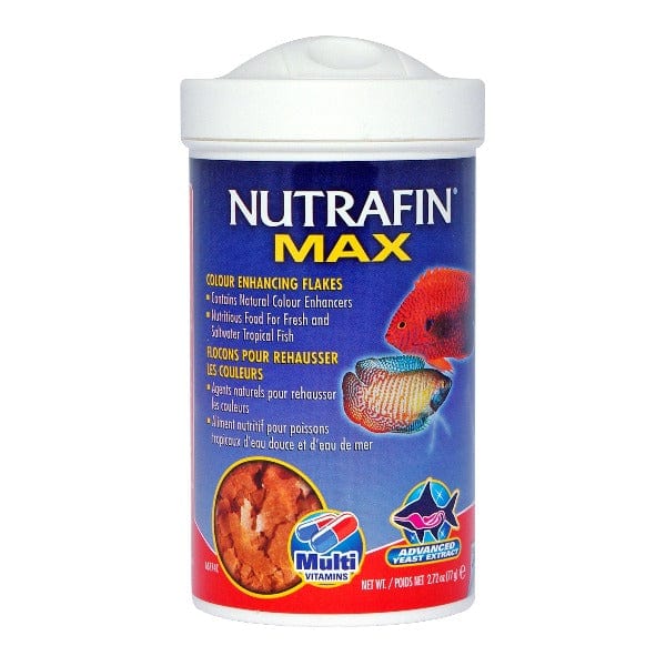 Nutrafin Max Color Enhancing Fish Food Flakes - Vibrant Tropical & Goldfish Aquarium Diet for Healthier, Brighter Fish - Perfect for Freshwater Tanks & Community Aquariums