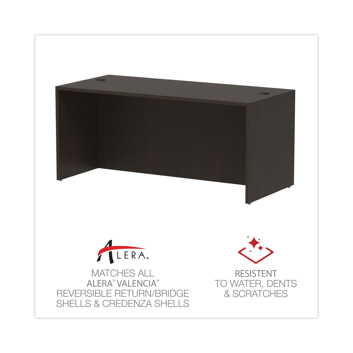 Alera Valencia Series Straight Front Desk Shell - 65
