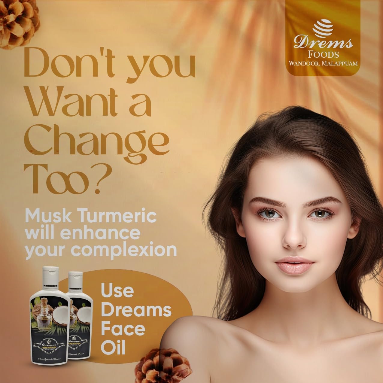 Dreams Kasturi Face Oil - 100ml Natural Hydrating & Anti-Aging Facial Oil for Dry Skin | Day & Night Moisturizer for Glowing Skin