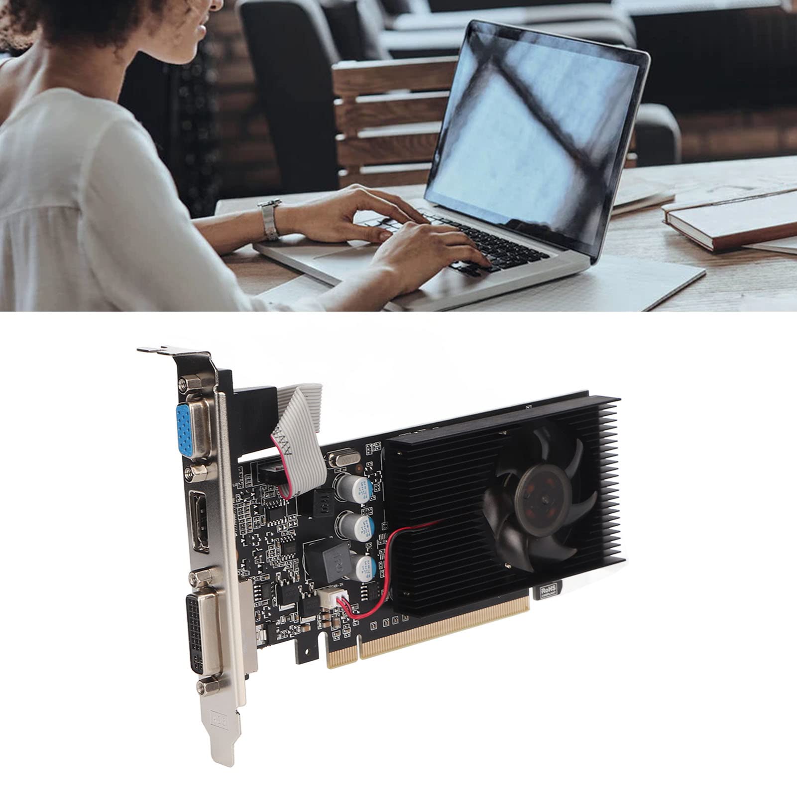 GT610 2GB DDR3 64bit 1000MHz Low Profile Graphics Card - HDMI/VGA/DVI Outputs, Plug & Play - Ideal for Home Office, Media PCs & Light Gaming