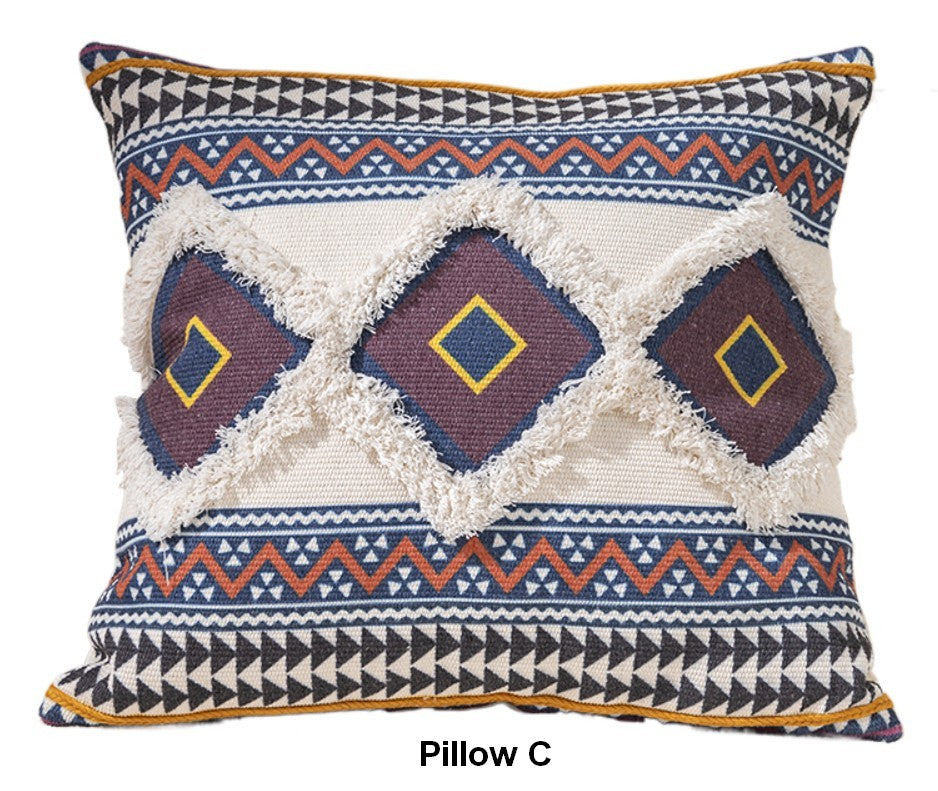 Bohemian Decorative Throw Pillow Covers 18x18 Inch - Geometric Pattern Square Pillow Cases for Sofa, Bed, Couch - Soft Cotton Home Decor Accent Pillows for Living Room, Bedroom & Dorm