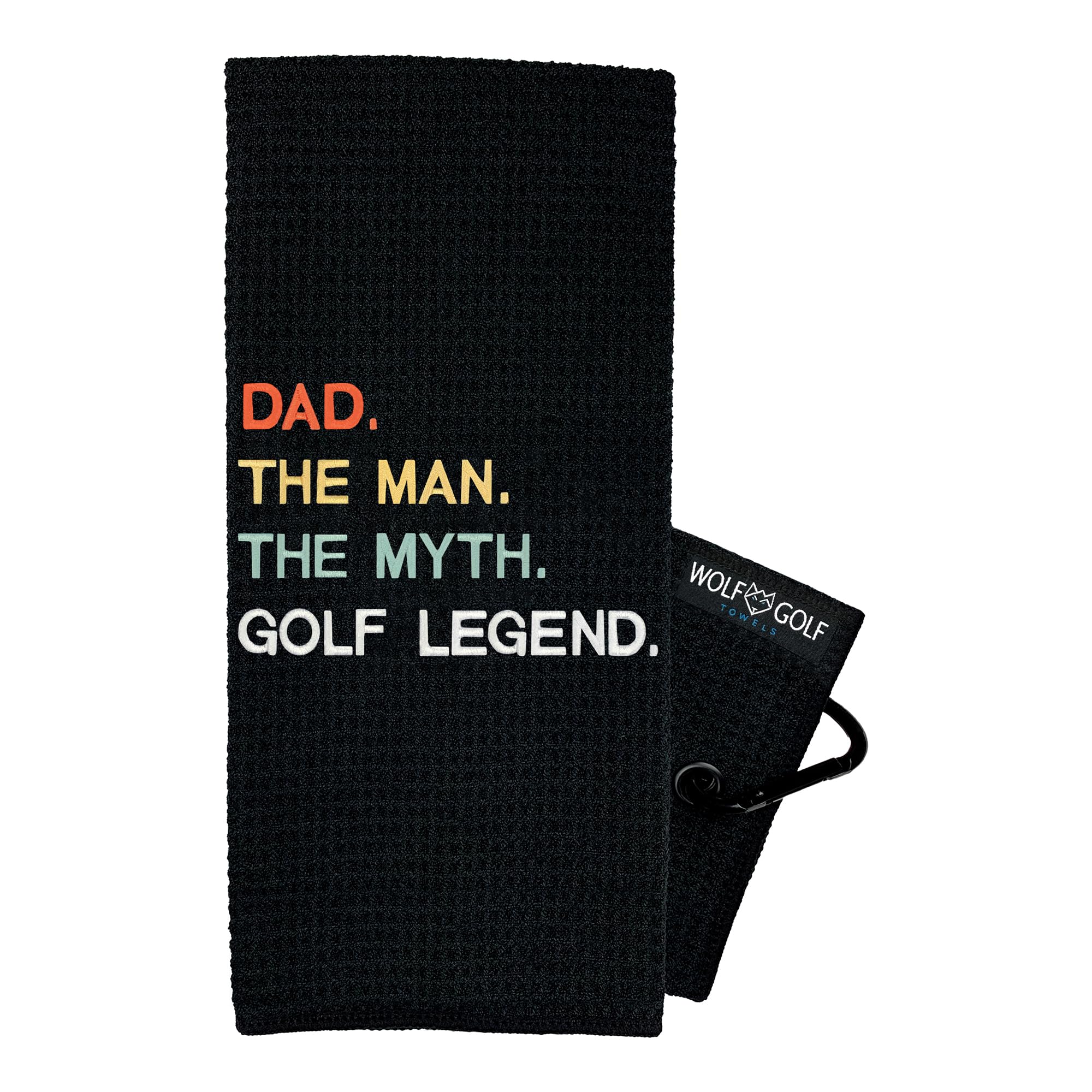 Wolf Golf Towels - Premium Embroidered Funny Golf Towel for Men - Perfect Golf Accessories & Unique Gifts for Dad, Golf Legend - Great for Course, Practice, and Tournaments