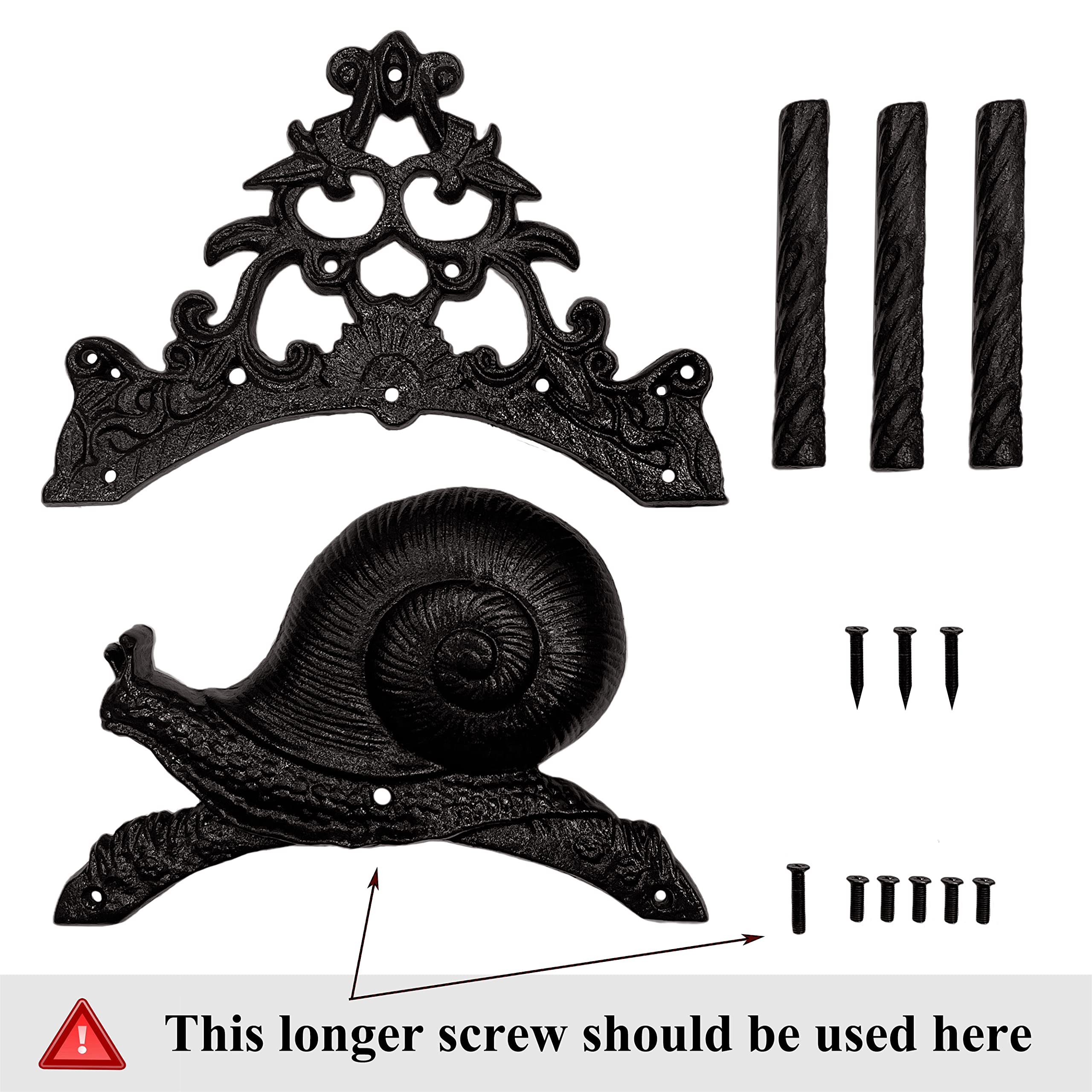 Heavy Duty Cast Iron Garden Hose Holder - Wall Mounted Hose Hanger for 50FT 75FT 100FT Water Pipe Storage | Durable Outdoor Yard Hose Organizer with Snail Design | Perfect for Garden, Lawn, and Patio Watering Systems
