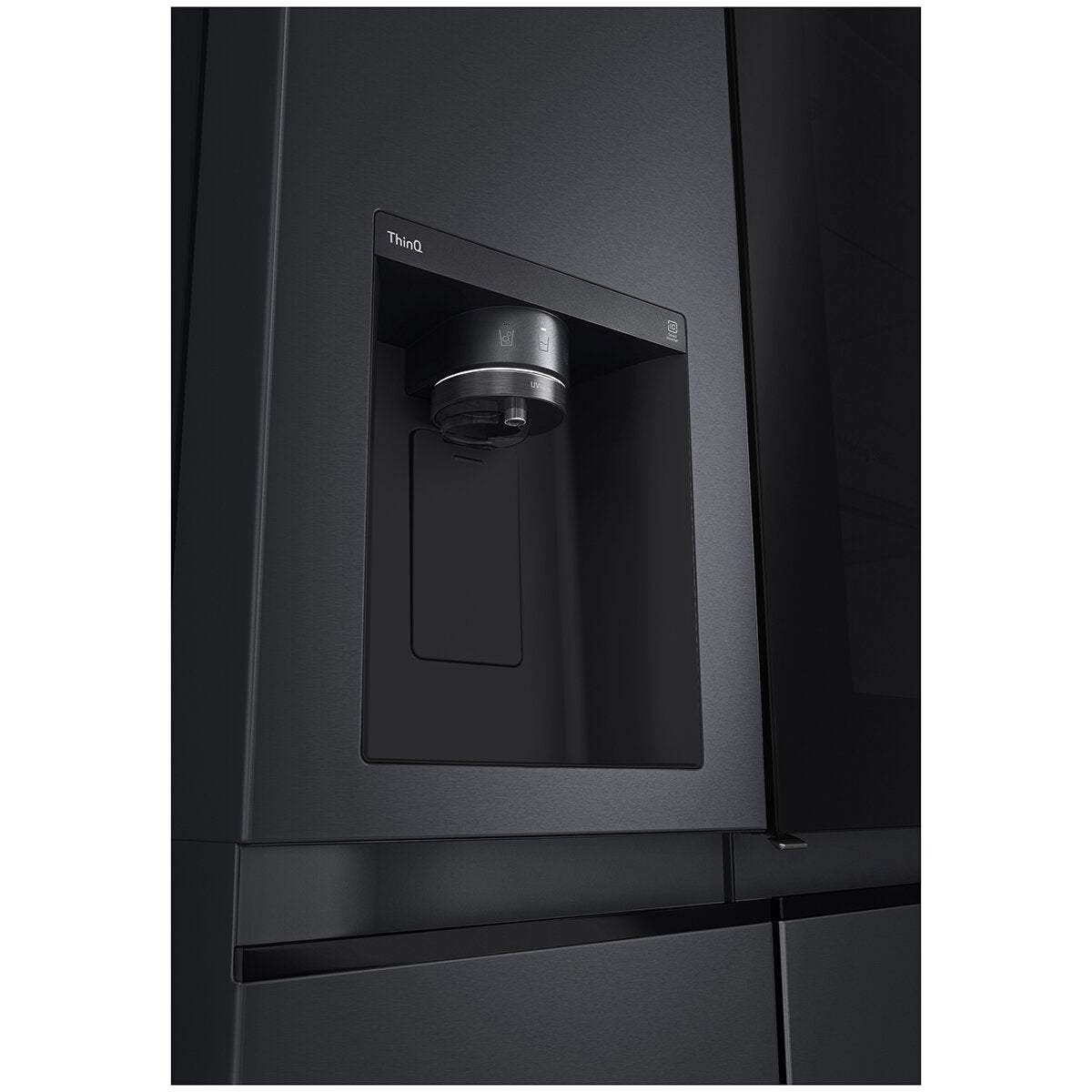 LG 635L 3-Door Side by Side Refrigerator with InstaView™, Ice & Water Dispenser - Matte Black (GS-V600MBLC) - Perfect for Modern Kitchens & Large Families